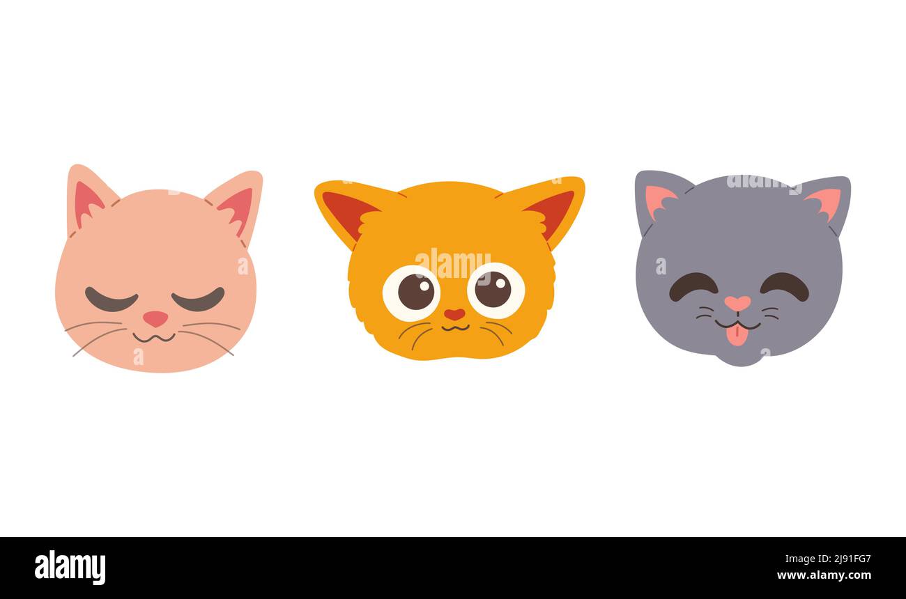 Illustration vectorielle simple de la face de chat museau de chat Illustration de Vecteur