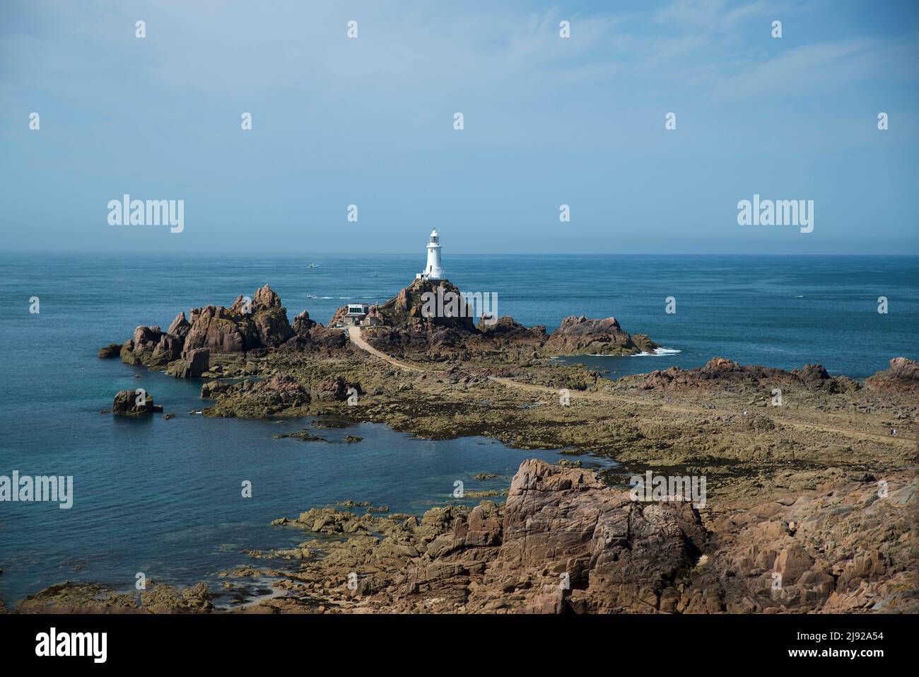 Phare sur la côte de St Brelade - Jersey Banque D'Images
