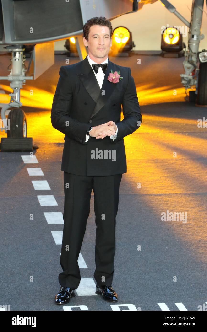 Miles Teller, Top Gun: Maverick Royal film Performance, Leicester Square Gardens, Londres, Royaume-Uni, 19 mai 2022, Photo de Richard Goldschmidt Banque D'Images