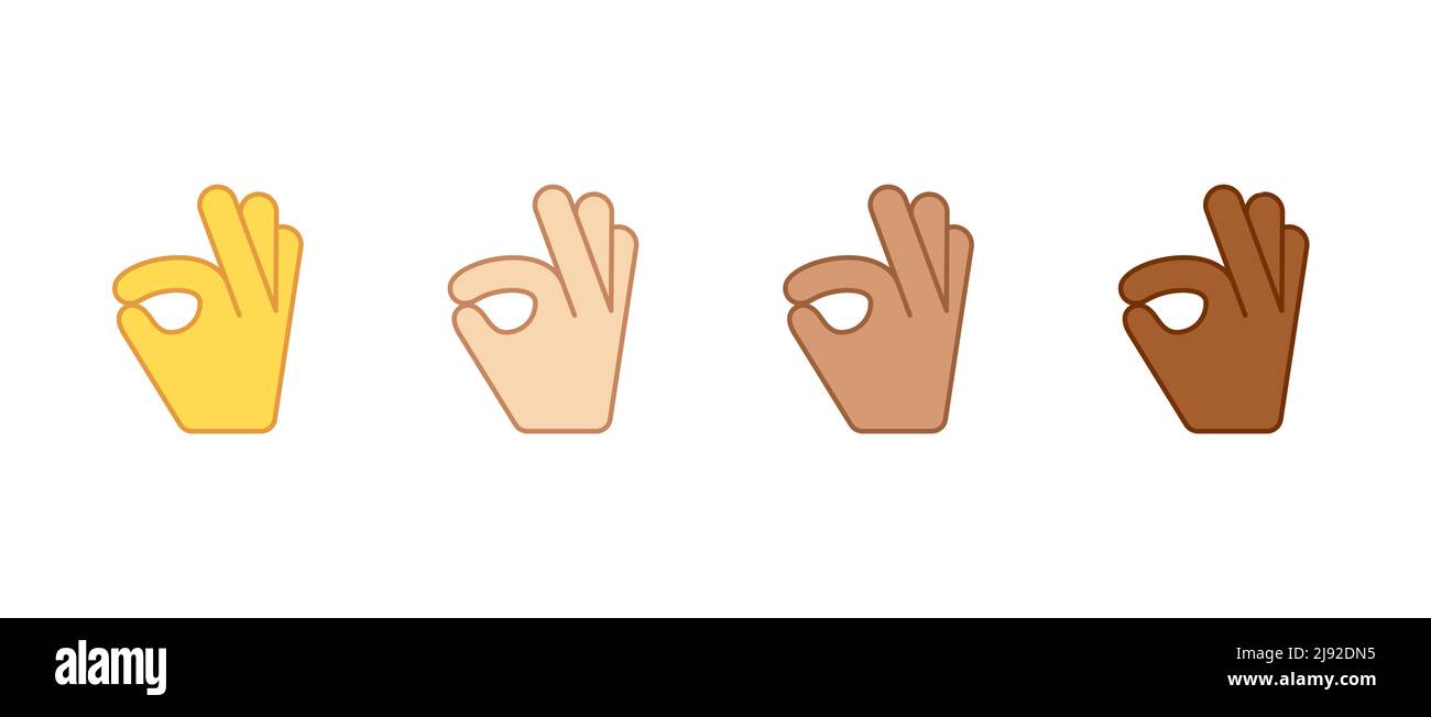 OK emoji meilleure icône de geste. Main pouces OK choix de doigt vecteur bon  signe Image Vectorielle Stock - Alamy
