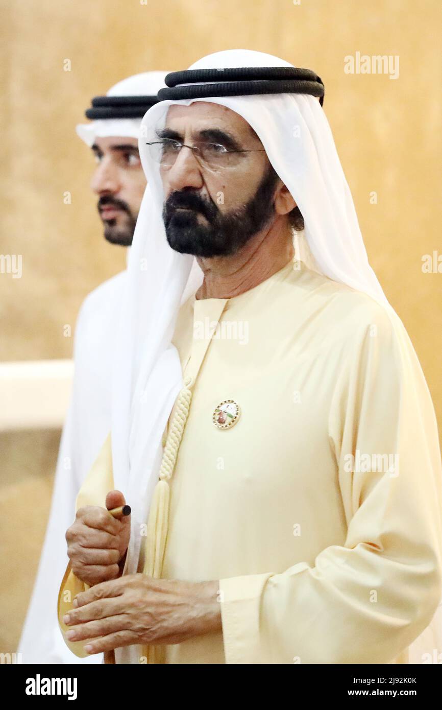 26.03.2022, Dubaï, , Émirats arabes Unis - Émirats arabes Unis - Cheikh Mohammed bin Rashid al Maktoum, chef de l'État et ministre de la Défense, et ses Banque D'Images