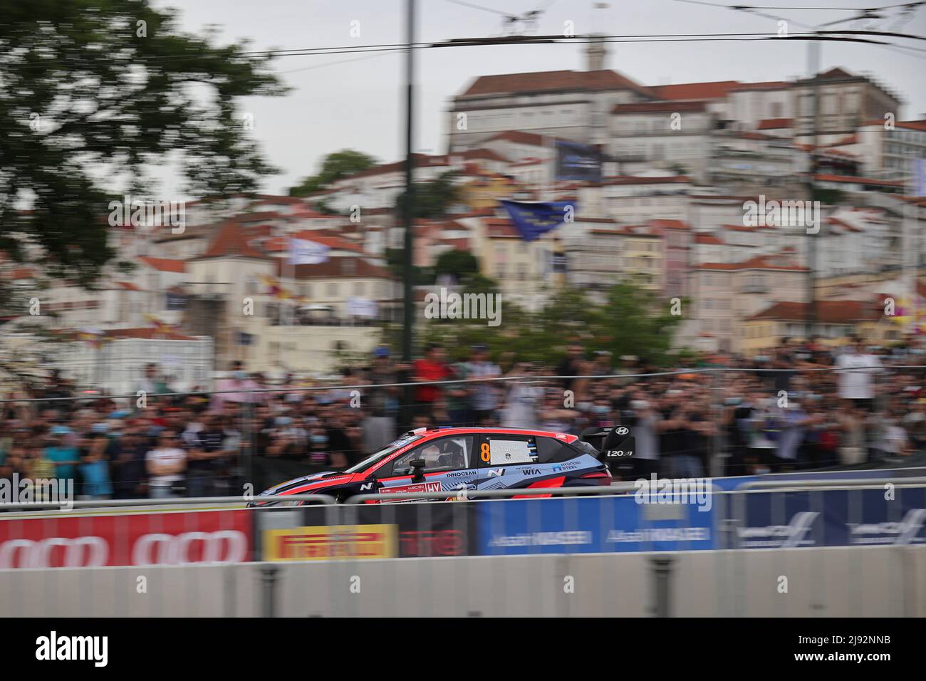 08 TANAK Ott (est), JARVEOJA Martin (est), Hyundai Shell MOBIS World Rally Team, Hyundai i20 N Rally 1, action08 TANAK Ott (est), JARVEOJA Martin (est), Hyundai Shell MOBIS World Rally Team, Hyundai i20 N Rally 1, action pendant le Rally de Portugal 2022, 4th tour du Championnat du monde de voitures de rallye WRC 2022, du 19 au 22 mai 2022 à Matosinhos, Portugal - photo Paulo Maria / DPPI Banque D'Images