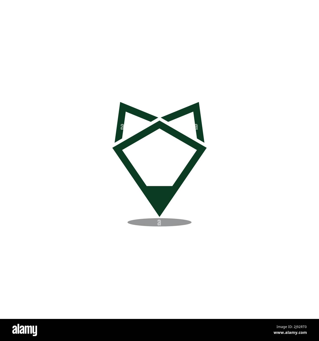 crayon renard simple géométrique ombre logo vecteur Illustration de Vecteur