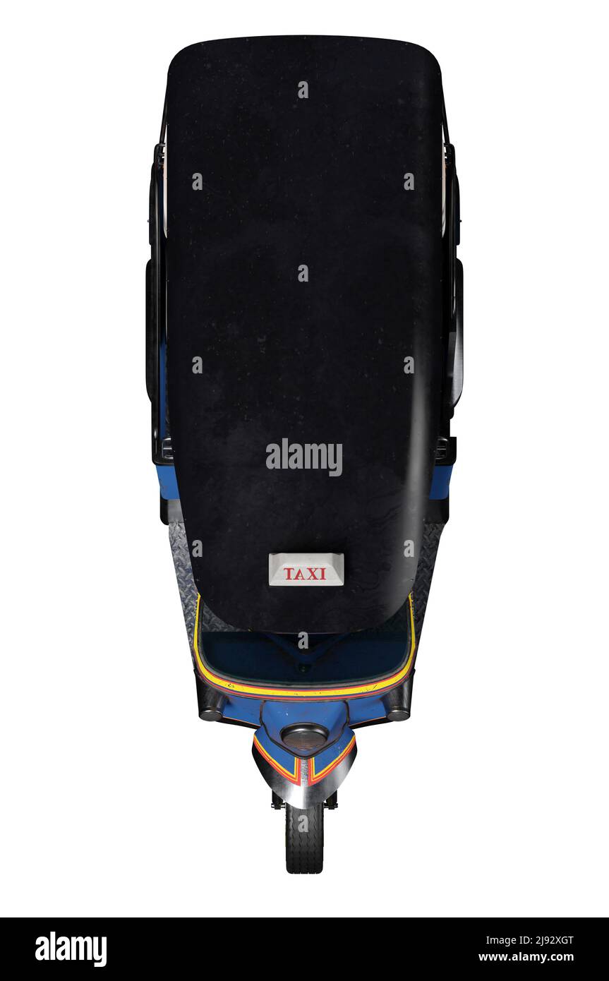 3d illustration. vue de dessus . Thaïlande trois roues taxi natif, Thaïlande Tuk Tuk, Asie, Bangkok, concept THAÏLANDE VOYAGE Banque D'Images