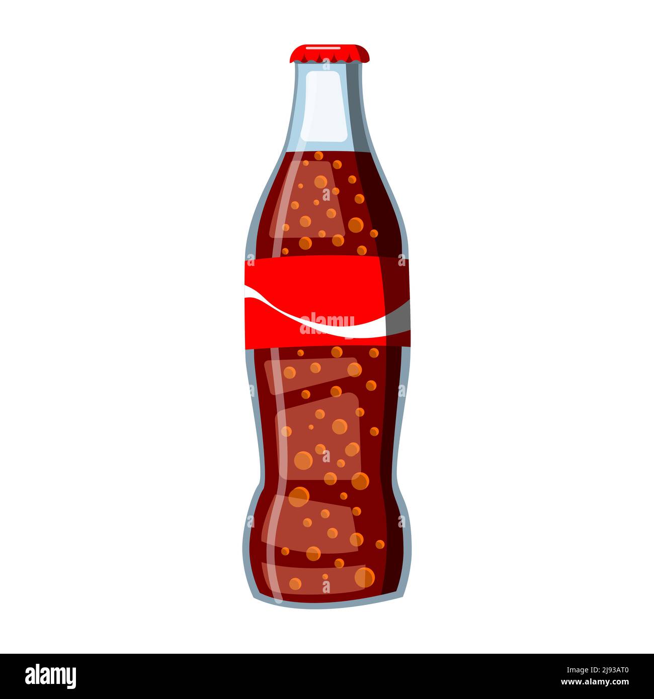 Illustration d'une bouteille de coke, illustration vectorielle sur fond blanc. Illustration de Vecteur