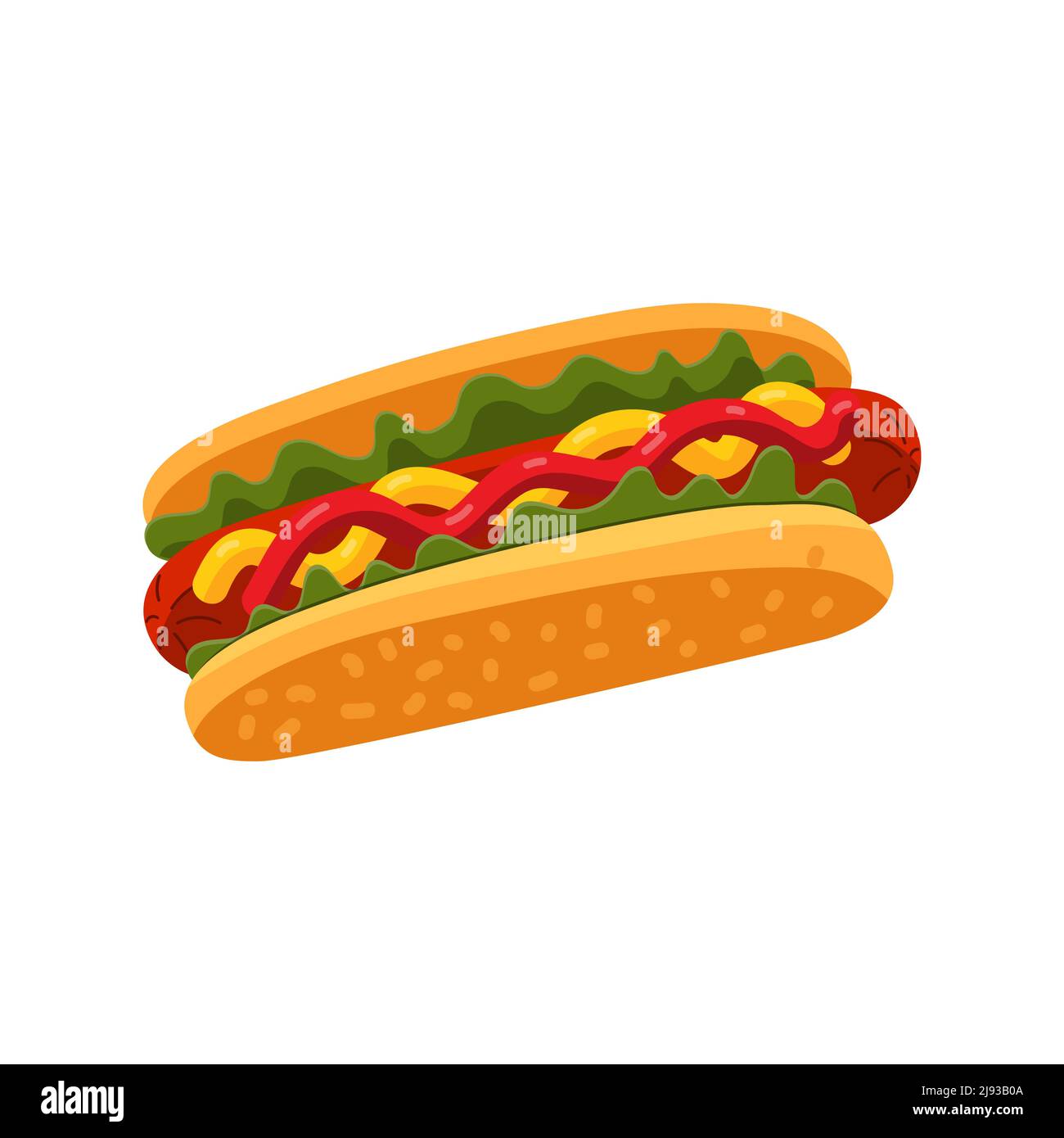 Illustration d'un hot dog, vecteur sur fond blanc Illustration de Vecteur