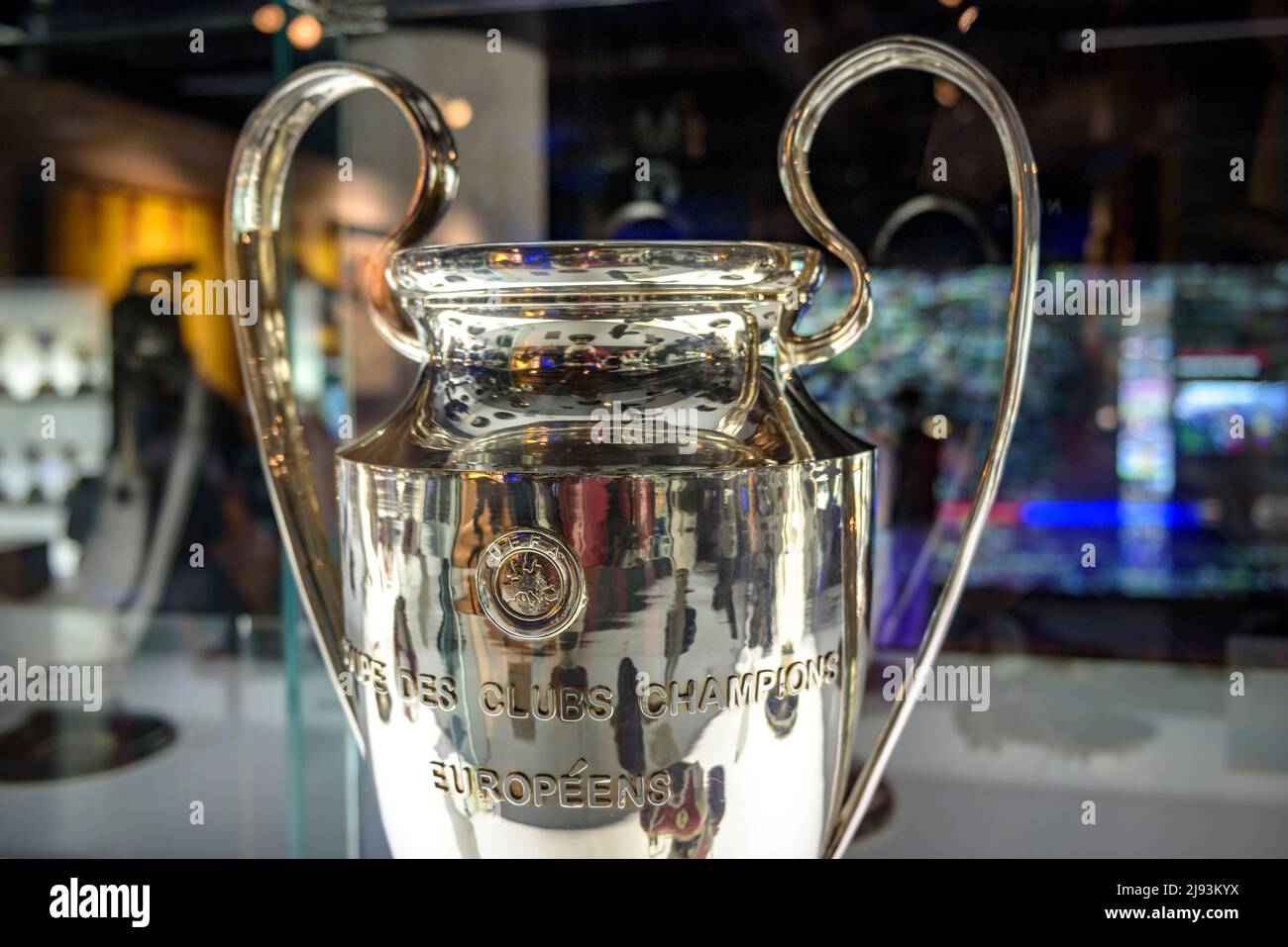 Musée du FC Barcelone, dans le stade Camp Nou. Coupe des champions (Barcelone, Catalogne, Espagne) ESP: Museo del FC Barcelona, en el Camp Nou. Champions COPA Banque D'Images