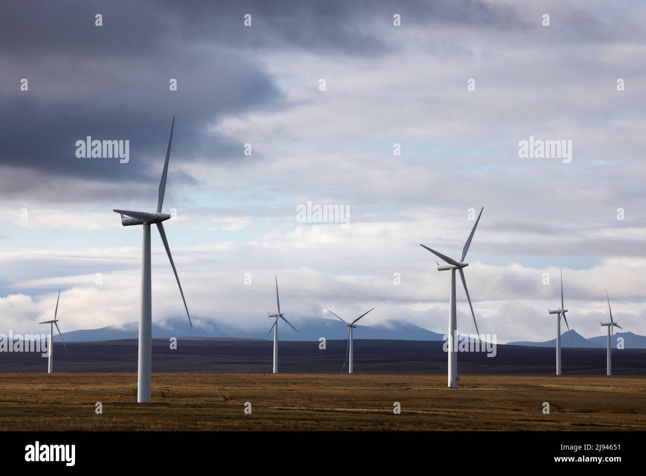 Parc éolien de Sibster Burn, Halkirk, Caithness, Écosse, Royaume-Uni Banque D'Images