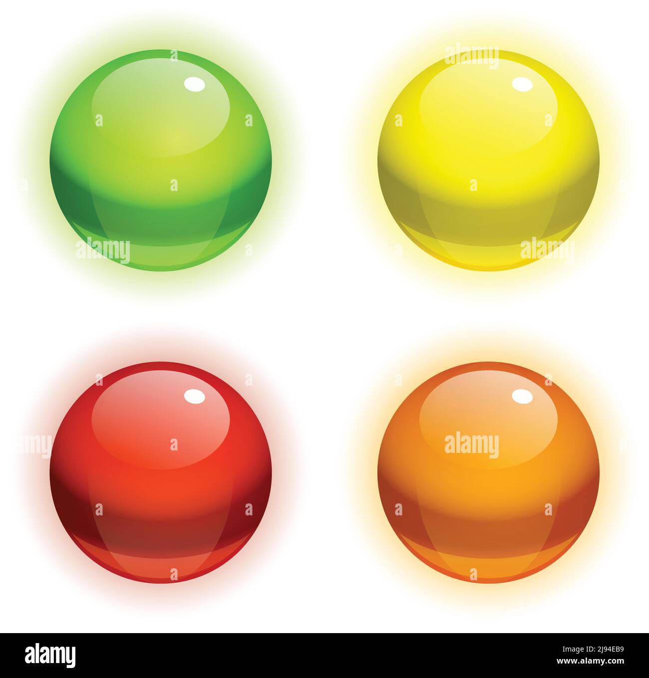 Ensemble de bulles multicolores réalistes avec illustration vectorielle isolée par réflexion Illustration de Vecteur