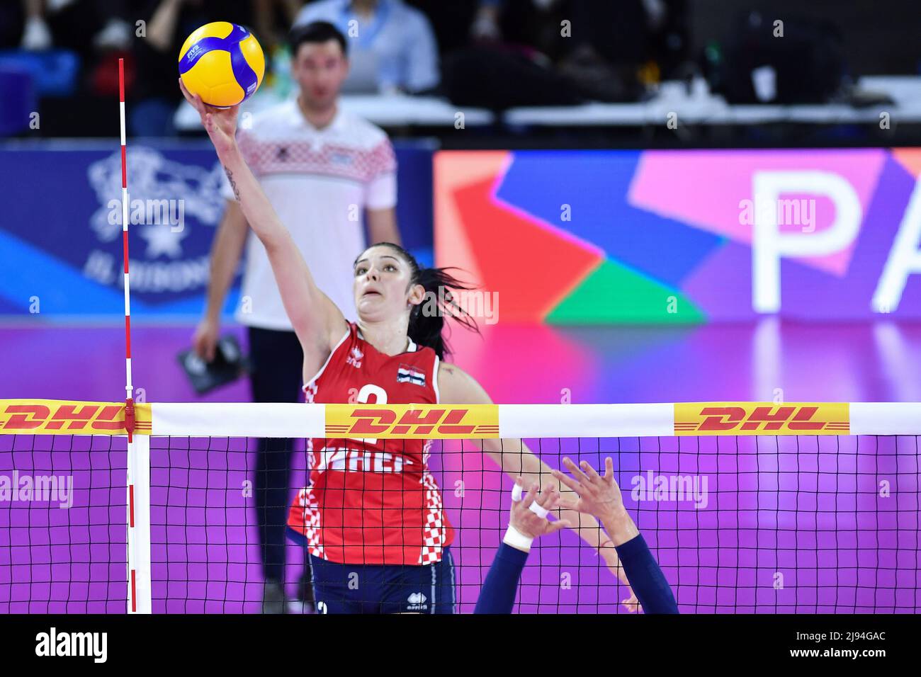 Pala Wanny, Florence, Italie, 19 mai 2022, Mika Grbavica (Croatie) pendant le Test Match - femmes Italie contre femmes Croatie - Volleyball Test Match Banque D'Images