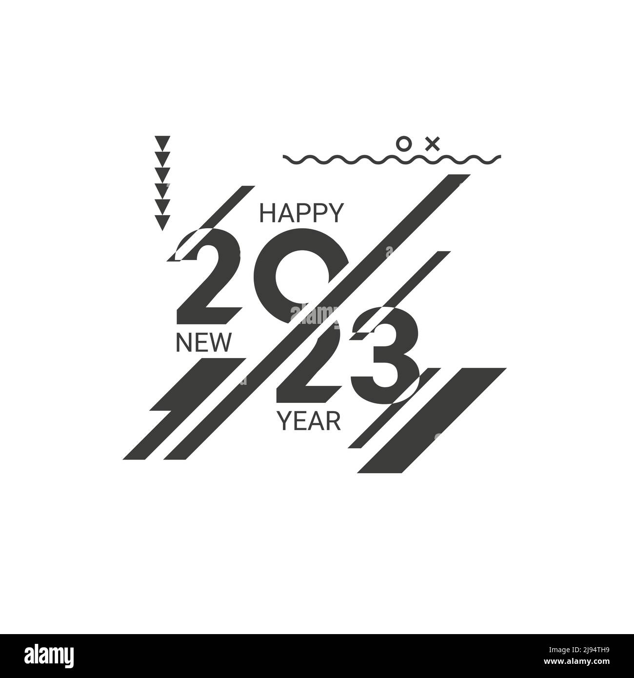Bonne couverture du nouvel an 2023 avec fond géométrique abstrait moderne. Bonne année carte de voeux bannière design pour calligraphie 2023. Illustration de Vecteur