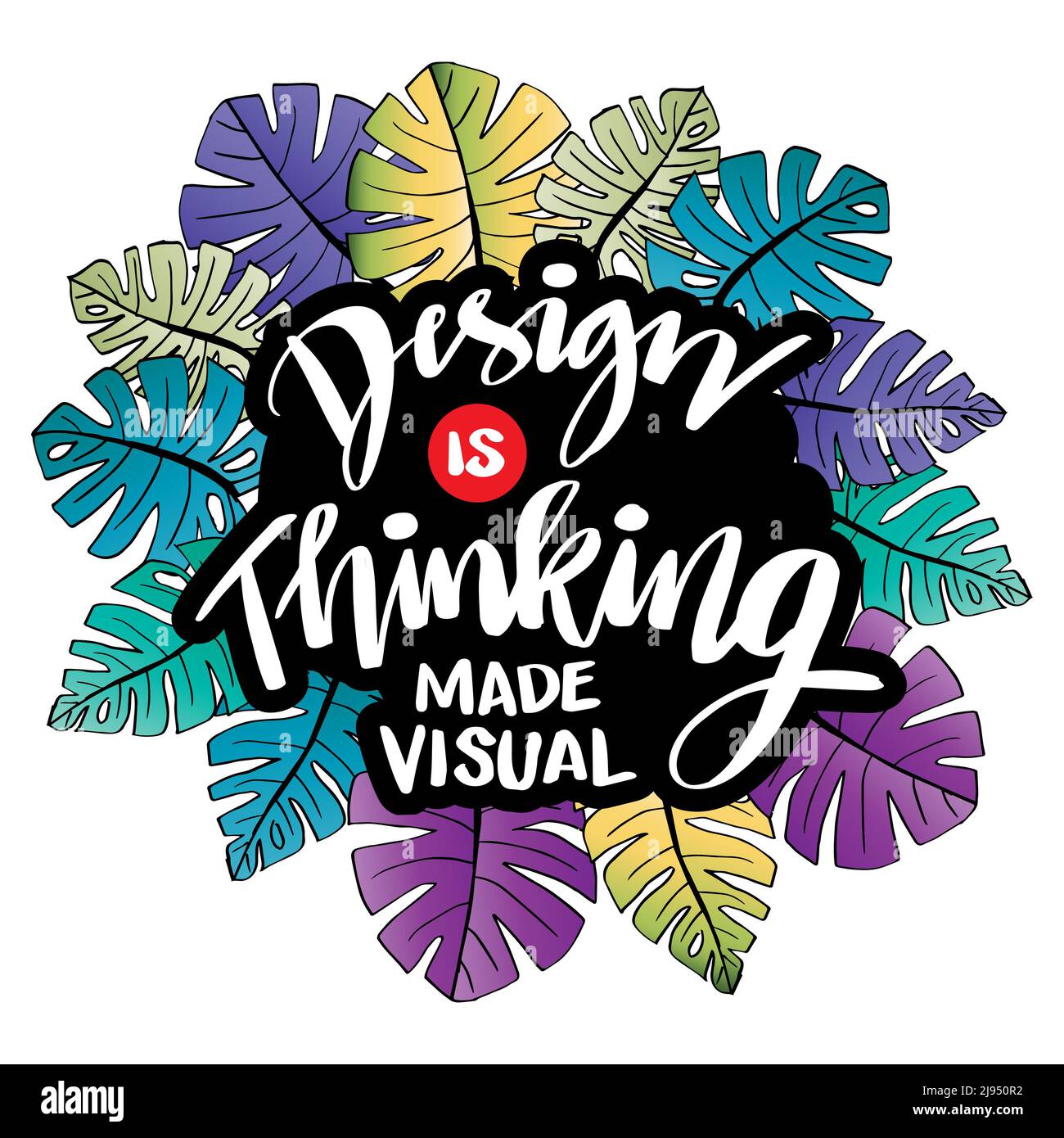 Le design est une pensée visuelle. Citations d'affiches. Banque D'Images