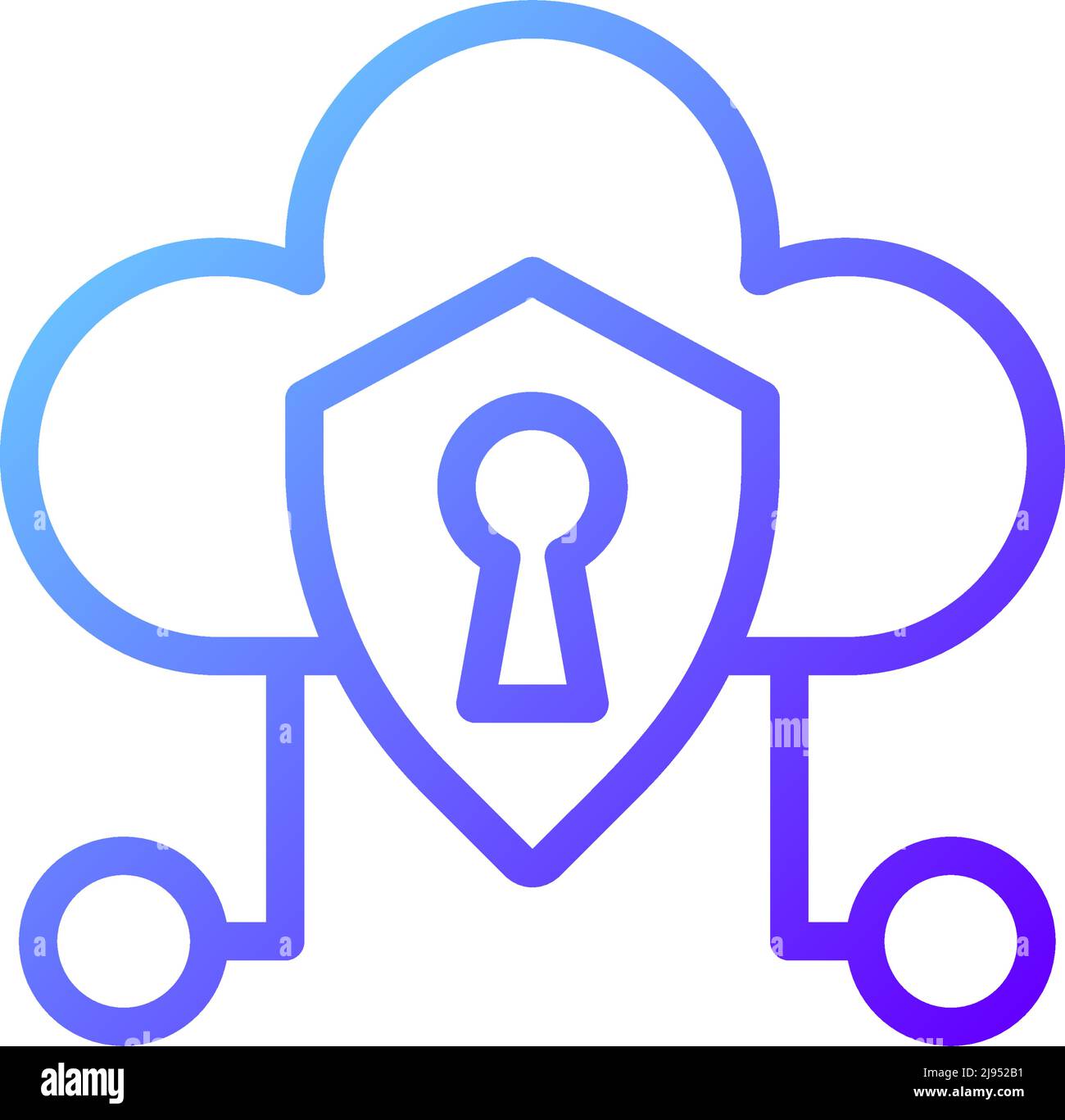 Cloud Security pixel Perfect gradient Linear Vector icône Illustration de Vecteur