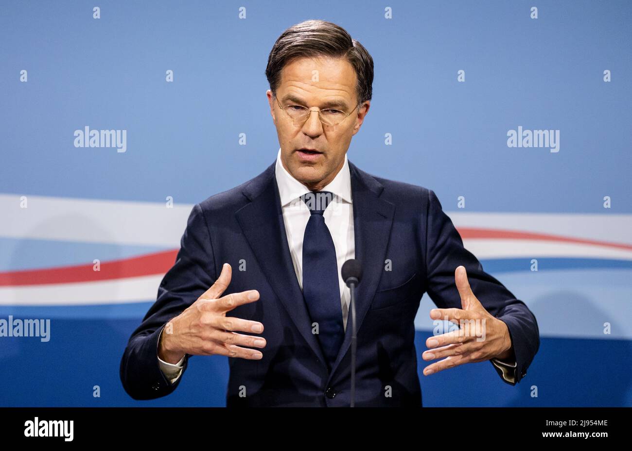 2022-05-20 16:48:26 LA HAYE - Premier ministre Mark Rutte pendant la conférence de presse après le Conseil hebdomadaire des ministres. ANP SEM VAN DER WAL pays-bas sortie - belgique sortie Banque D'Images