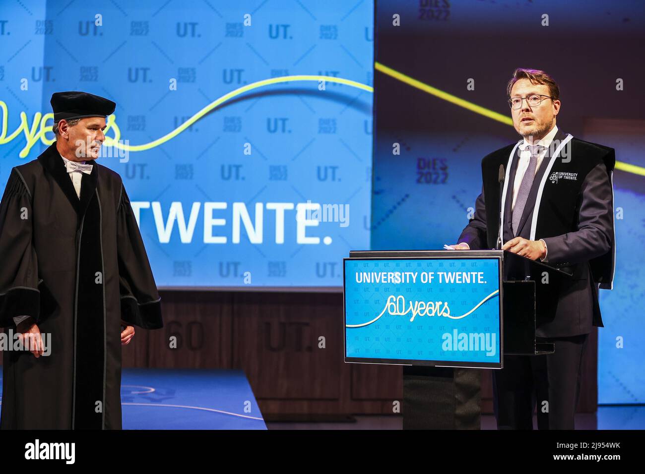 2022-05-20 16:27:48 ENSCHEDE - Prince Constantijn pendant son discours après avoir reçu un doctorat honorifique à l'Université de Twente, qui célèbre son anniversaire de 60th. ANP VINCENT JANNINK pays-bas sortie - belgique sortie Banque D'Images