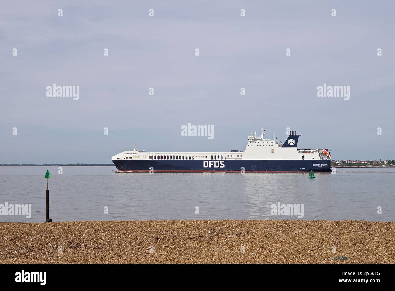 RO-RO (Roll On - Roll Off) cargo Gardenia Seaways quittant le port de Felixstowe, Suffolk, Royaume-Uni. Banque D'Images