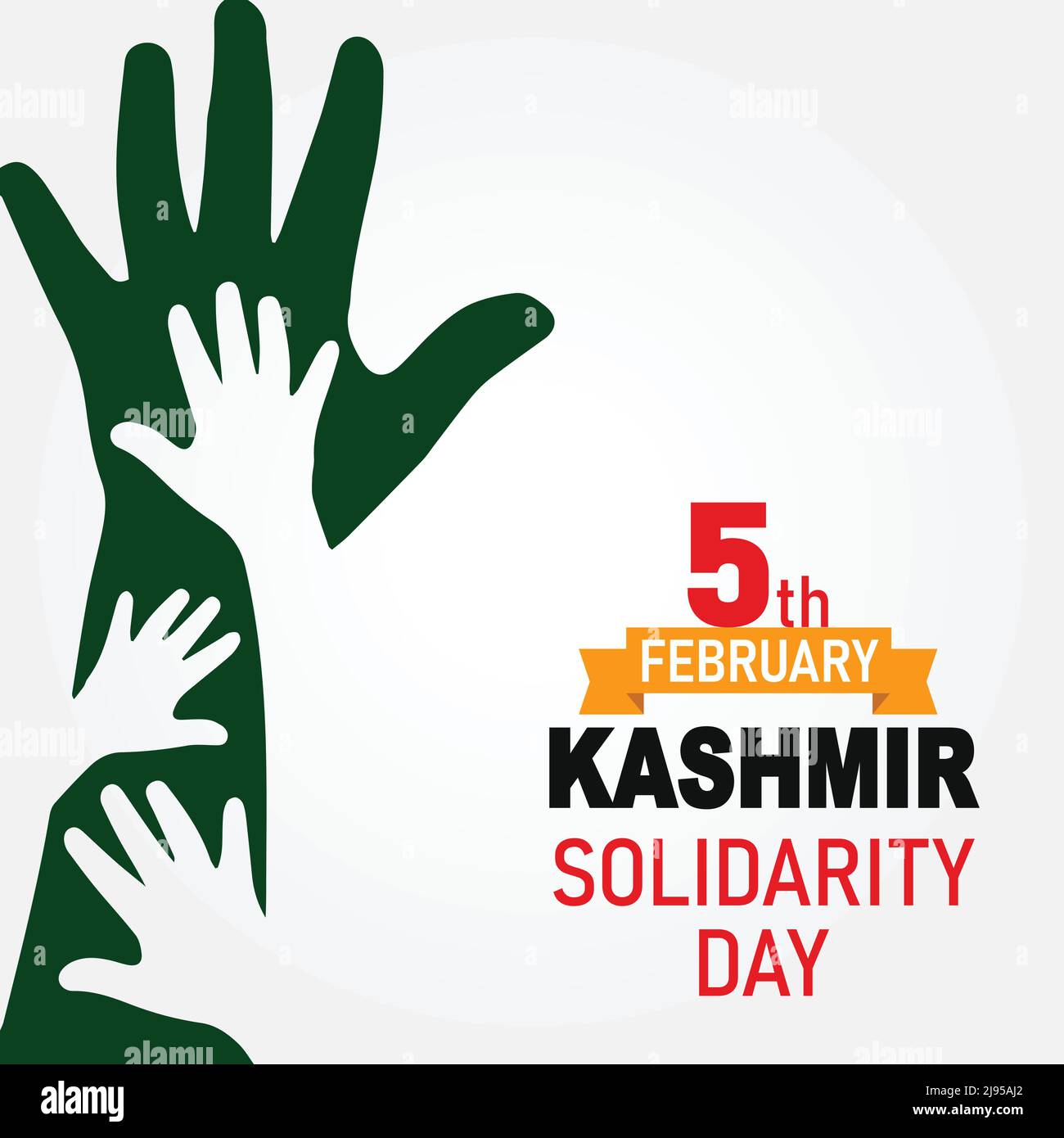 Journée du Cachemire 5th février avec symbole d'aide Illustration de Vecteur