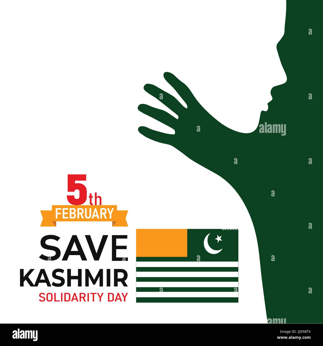 Sauver Cachemire avec drapeau et personne Illustration de Vecteur