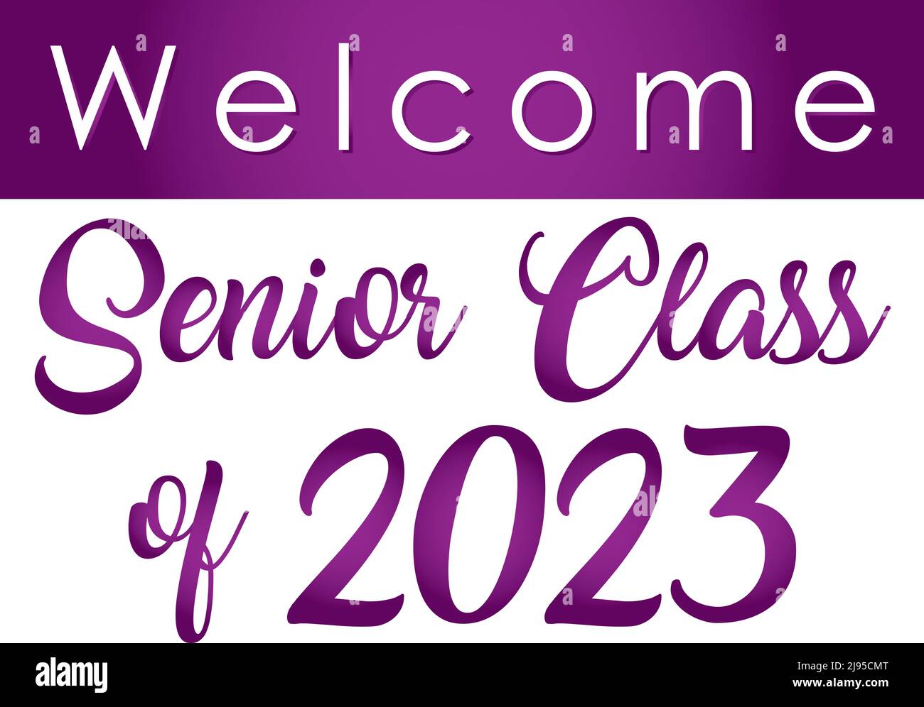 Violet Bienvenue classe senior de 2023 Banque D'Images