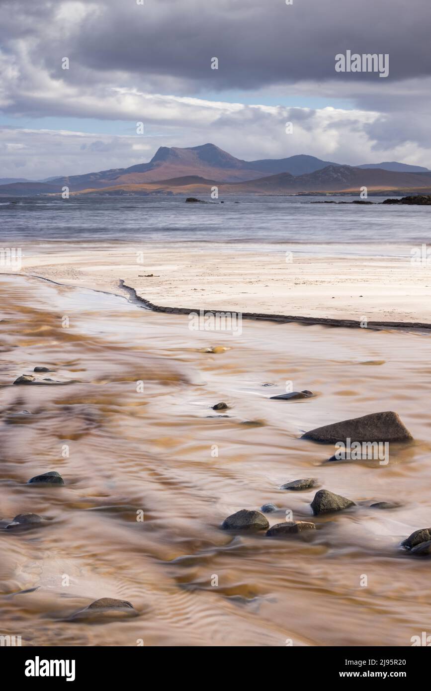 Beinn Grobhlach de la plage à Mellon Udrigle, Wester Ross, Écosse, Royaume-Uni Banque D'Images