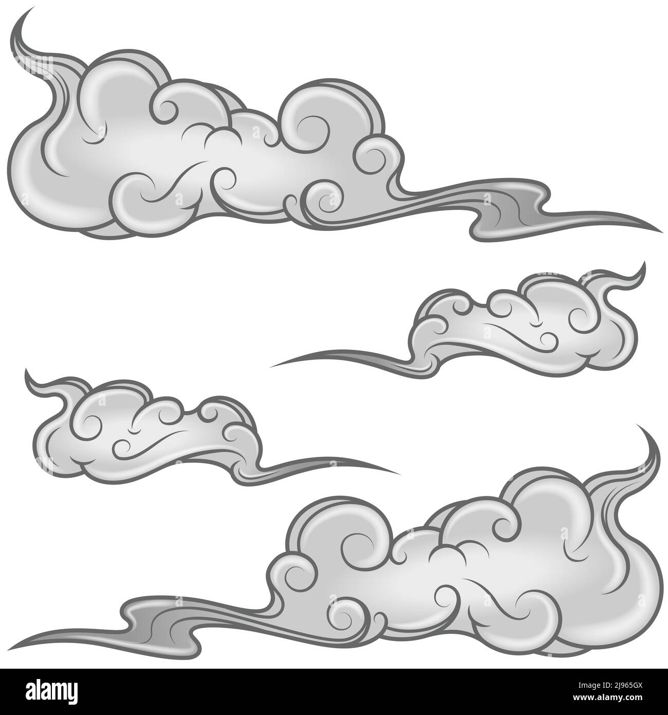 Motif vectoriel de nuages dans le style traditionnel japonais Illustration de Vecteur