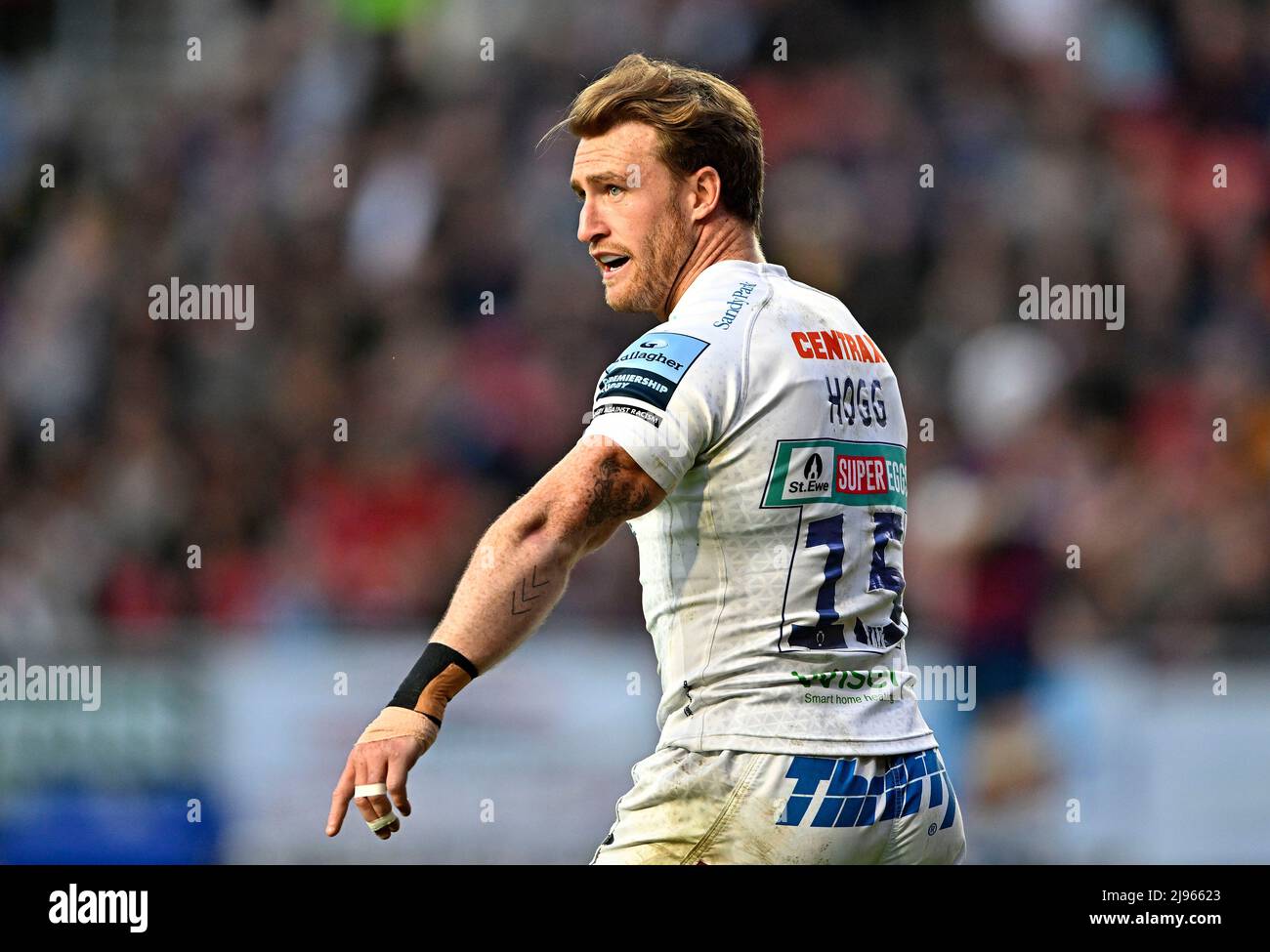 Bristol, Royaume-Uni. 20th mai 2022. Rugby, premier ministre. Bristol porte les V Exeter Chiefs. Stade Ashton Gate. Bristol. Stuart Hogg (Exeter Chiefs) pendant le Bristol Bears V Exeter Chiefs. Match de rugby Gallagher Premiership. Credit: Sport en images/Alamy Live News Banque D'Images