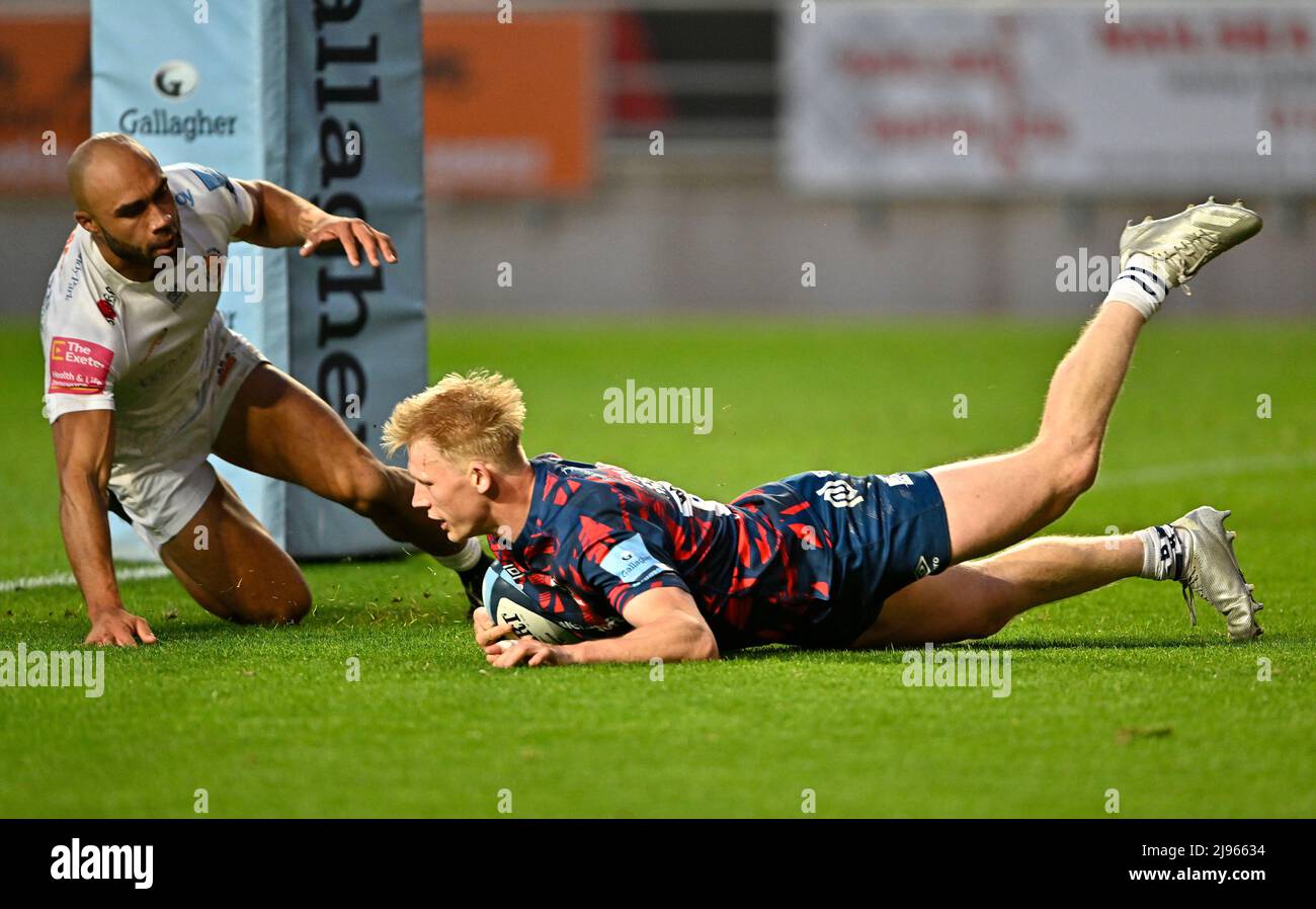 Bristol, Royaume-Uni. 20th mai 2022. Rugby, premier ministre. Bristol porte les V Exeter Chiefs. Stade Ashton Gate. Bristol. Credit: Sport en images/Alamy Live News Banque D'Images