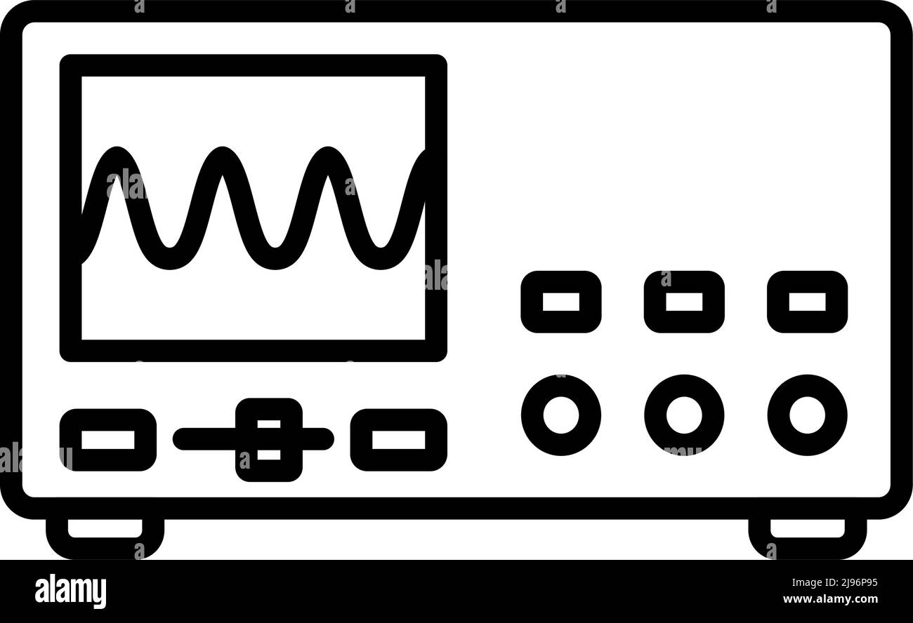 Icône de l'oscilloscope. Contour en gras avec largeur de contour modifiable. Illustration vectorielle. Illustration de Vecteur