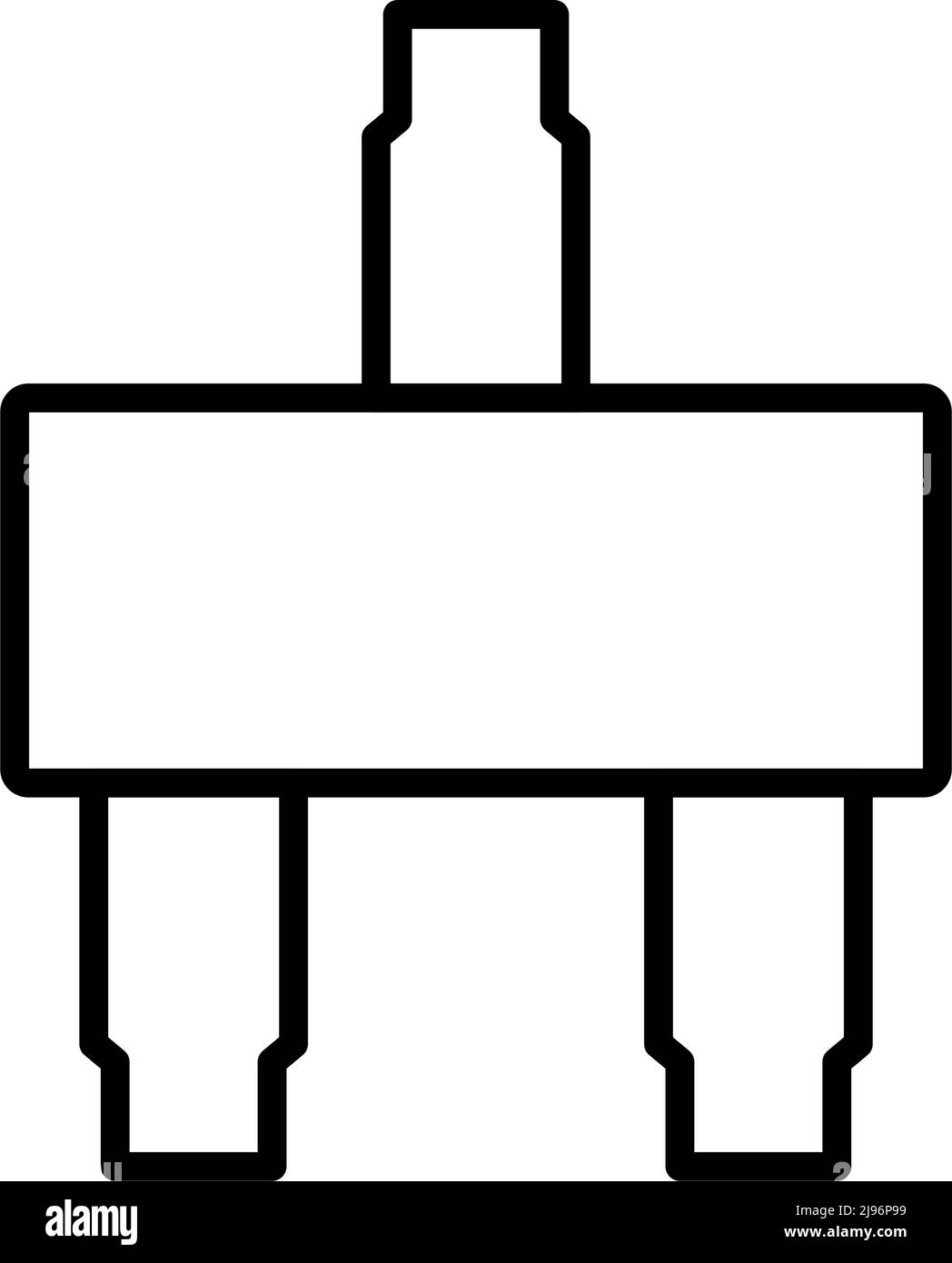 Icône transistor CMS. Contour en gras avec largeur de contour modifiable. Illustration vectorielle. Illustration de Vecteur