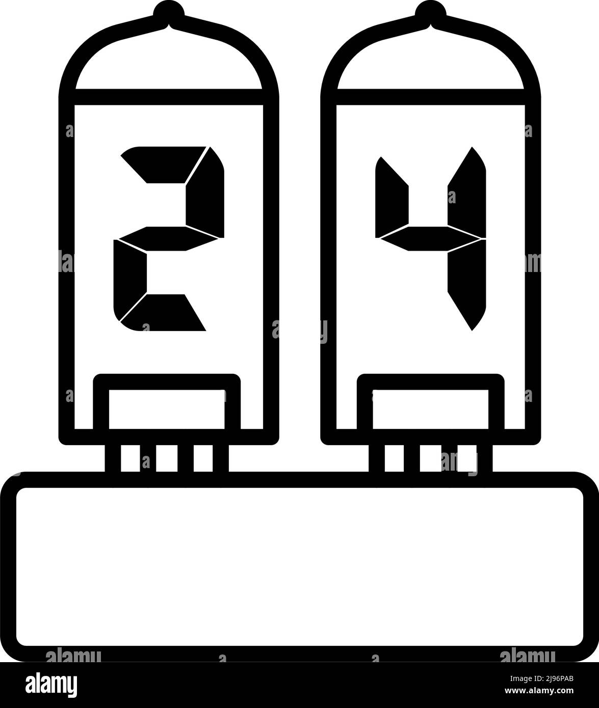Icône de lampe numérique électrique. Contour en gras avec largeur de contour modifiable. Illustration vectorielle. Illustration de Vecteur