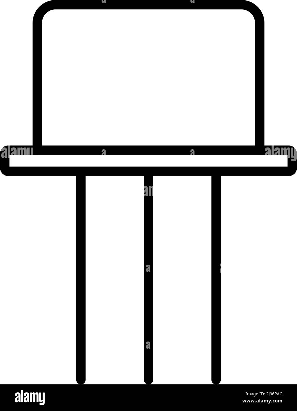 Icône transistor. Contour en gras avec largeur de contour modifiable. Illustration vectorielle. Illustration de Vecteur