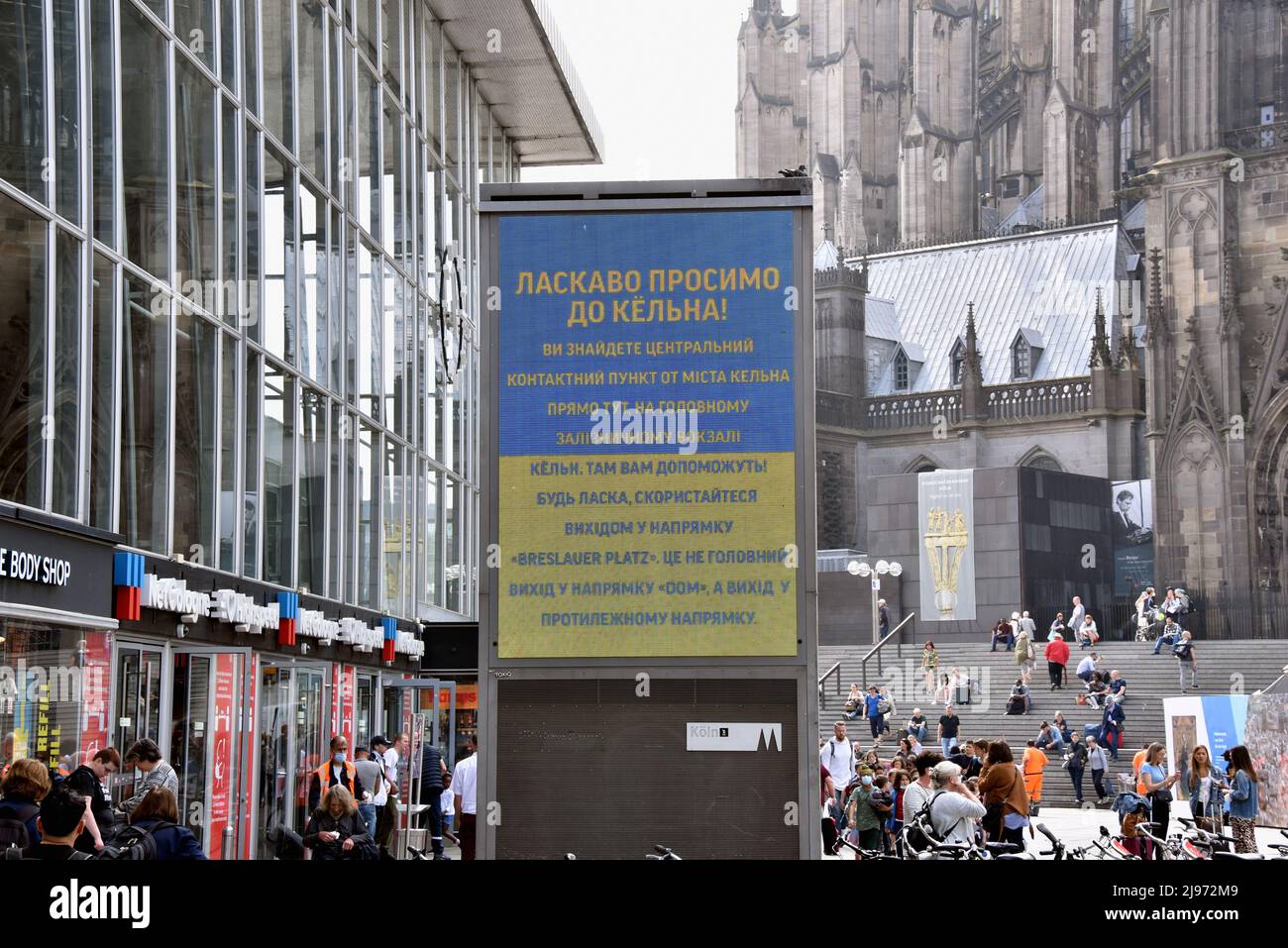 Cologne, Allemagne. 20th mai 2022. Référence au centre d'accueil des réfugiés ukrainiens à la gare centrale de Cologne. Credit: Horst Galuschka/dpa/Alay Live News Banque D'Images
