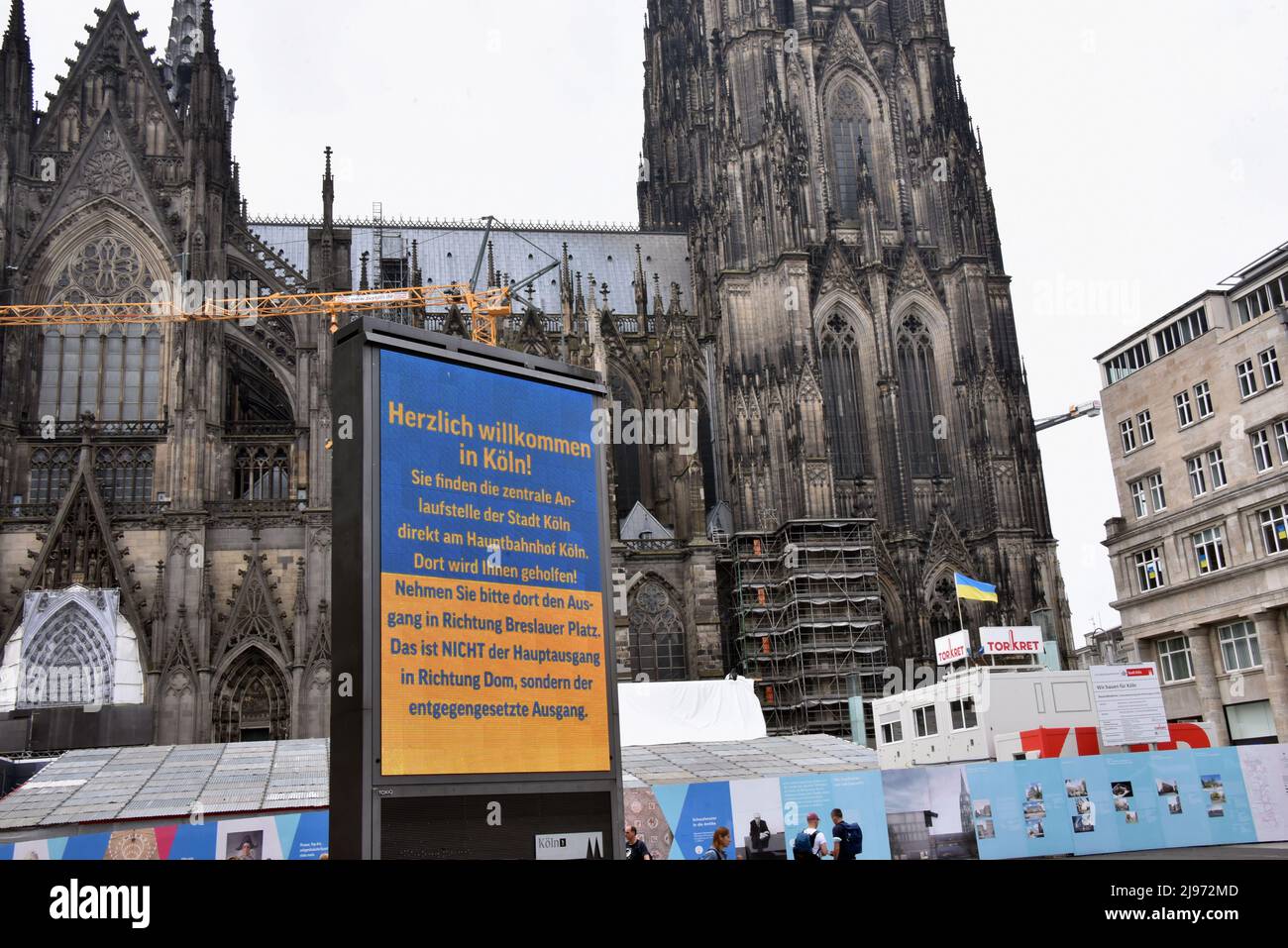Cologne, Allemagne. 20th mai 2022. Référence au centre d'accueil des réfugiés ukrainiens à la gare centrale de Cologne. Credit: Horst Galuschka/dpa/Alay Live News Banque D'Images