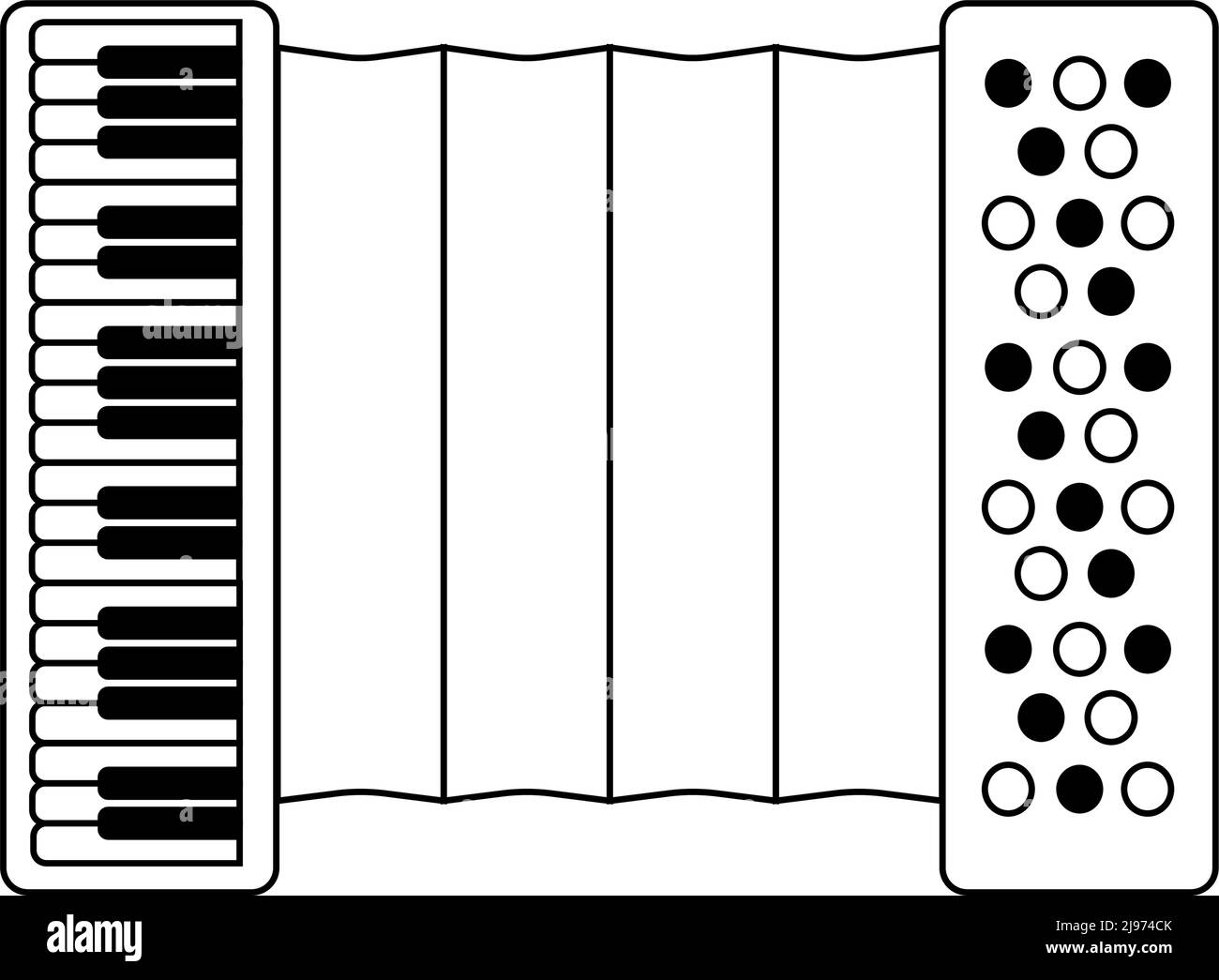 Icône d'instrument de musique accordéon, style de contour Illustration de Vecteur