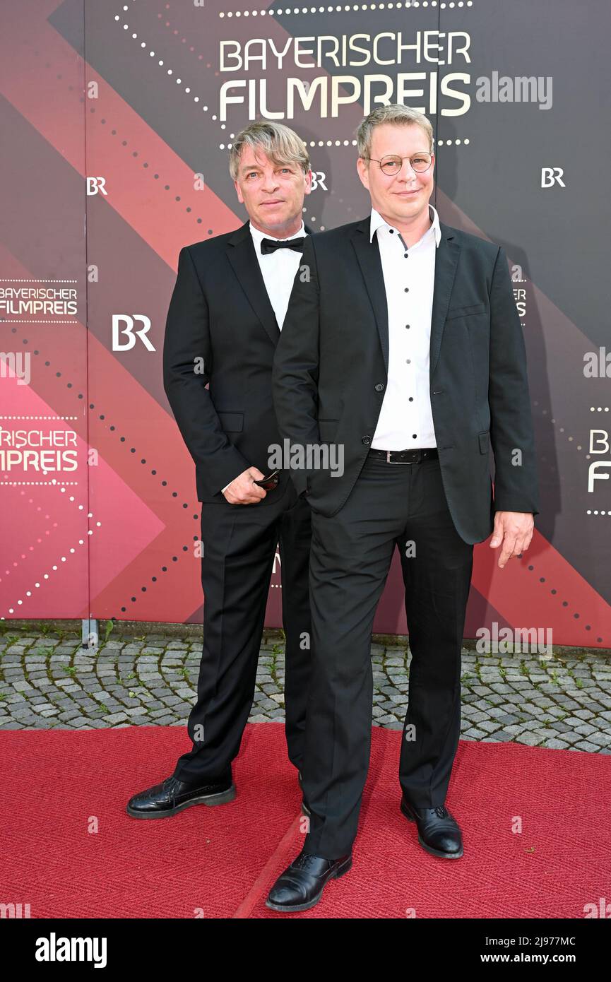 Munich, Allemagne. 20th mai 2022. André Eisermann et Manuel Bortt sont invités à la cérémonie du Prix du film bavarois au Prinzregentheater. Credit: Düren/dpa/Alay Live News Banque D'Images