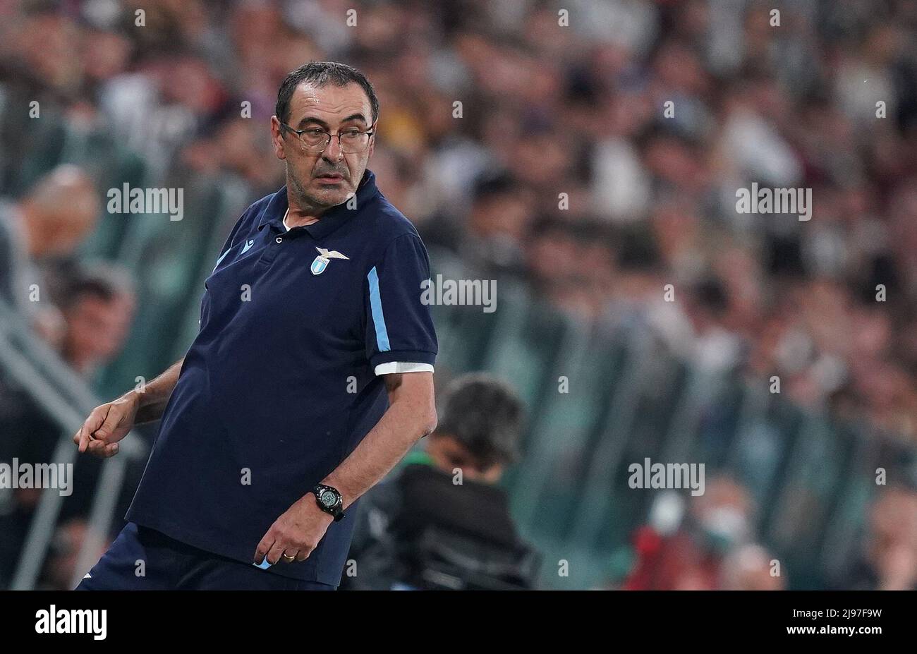 Foto Spada/Lapresse 16 Maggio 2022 - Torino, Italia Sport, Calcio Juventus vs Lazio - Campionato italiano di calcio Serie A TIM 2021/2022 - Stadio Allianz Nella foto: Maurizio Sarri (SS Lazio); Photo Spada/Lapresse Mai 16 , 2022 - Turin ,Italie Sport, Soccer Juventus vs Latium - - Italien Serie A football Championship 2021/2022 - Allianz Stadium sur la photo: Maurizio Sarri (SS Lazio);/ PRESSINPHOTO Banque D'Images