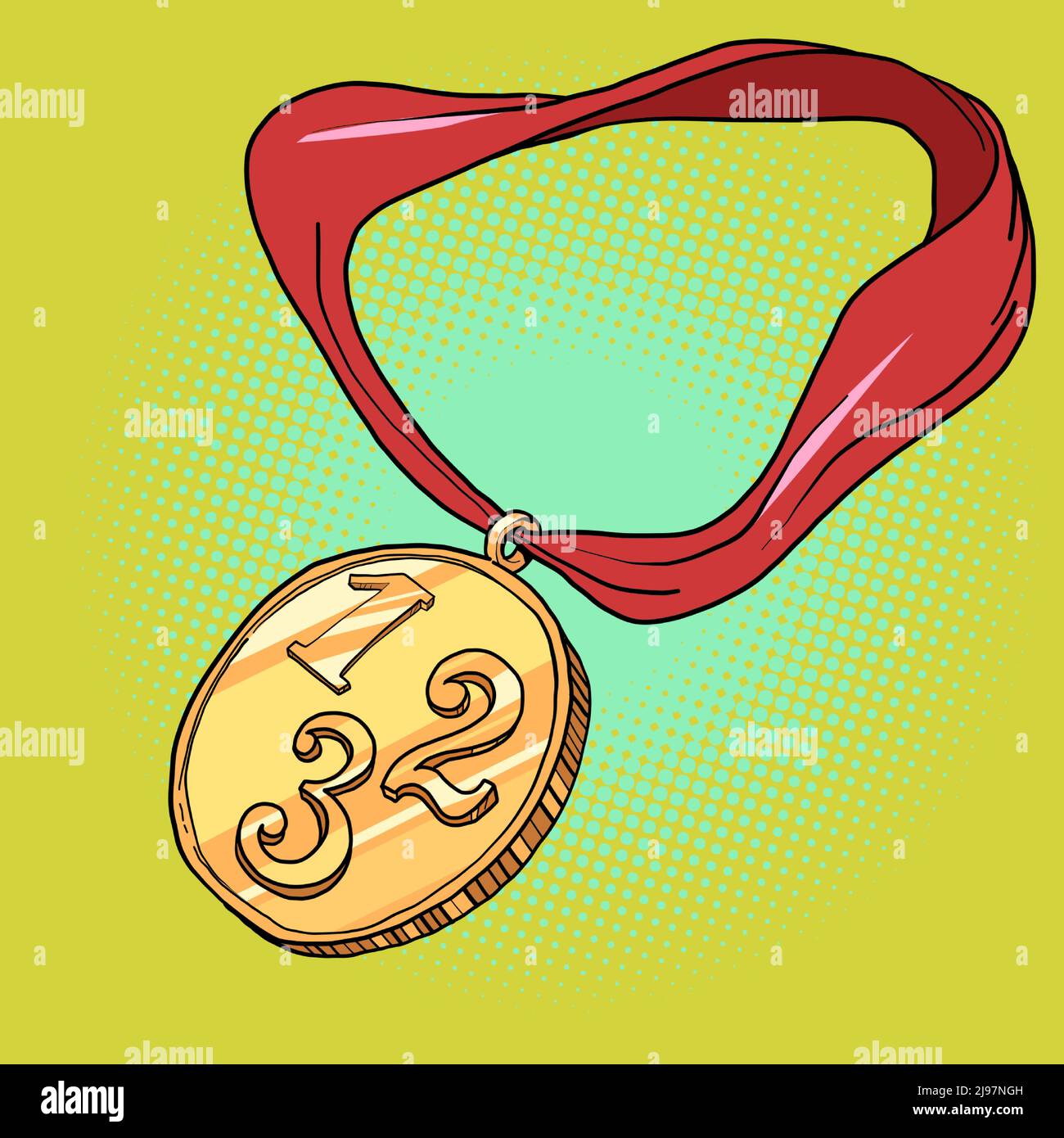 médaille du prix du sport première deuxième et troisième place 1 2 3 bronze d'argent d'or Illustration de Vecteur