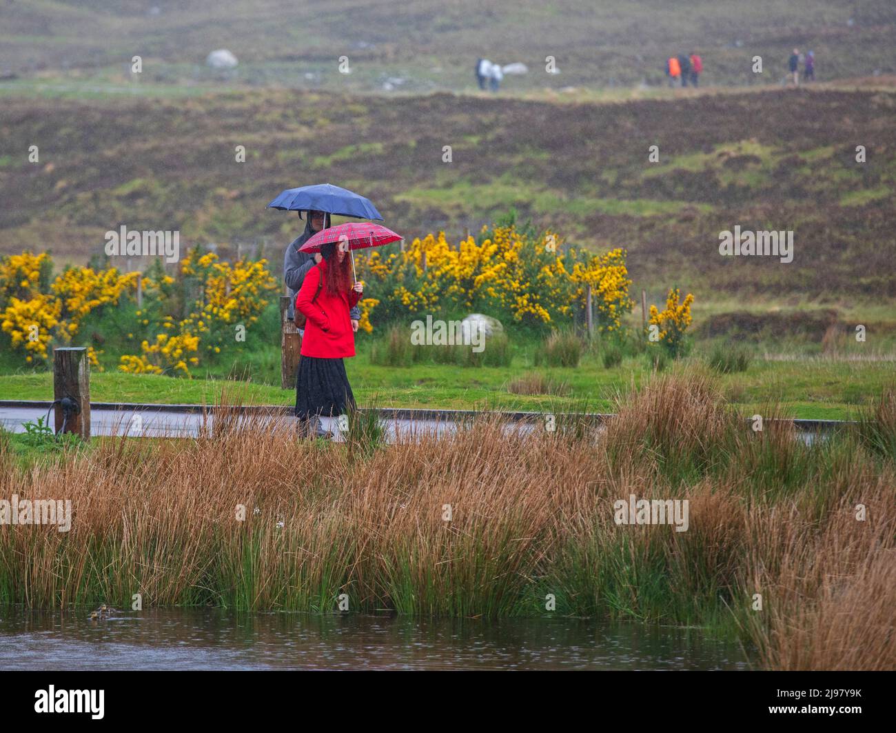 Glencoe, Lochaber, Écosse, Royaume-Uni. 21st mai 2022. Pluie et soleil sorts à l'hôtel Kings House pour les touristes se promener autour du domaine de l'hôtel Kings House et les marcheurs dans le fond sur la West Highland Way. Température autour de 12 degrés centigrade. Crédit : Arch White/Alamy Live News. Banque D'Images