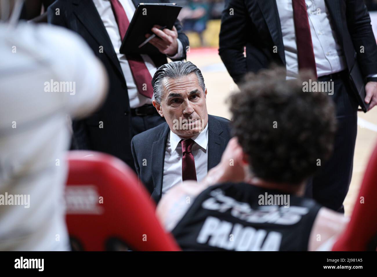 Pesaro, Italie. 19th mai 2022. 3rd jeu du championnat italien LBA Carpegna Prosciutto Pesaro vs Virtus Segafredo Bologna. Gagnez Bologna 55-75 et allez aux demi-finales. (Credit image: © Norberto Maccagno/Pacific Press via ZUMA Press Wire) Banque D'Images