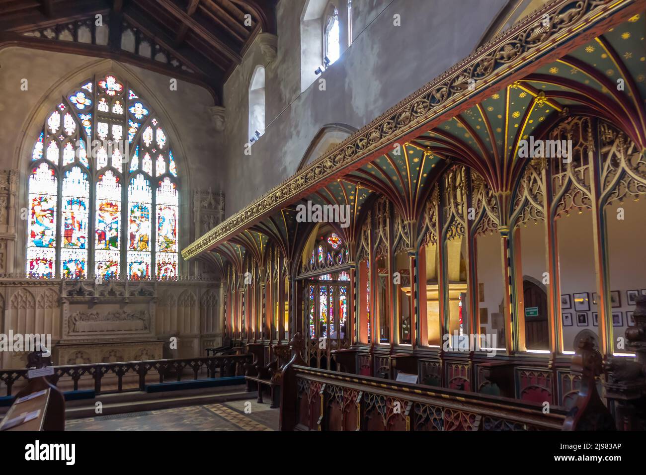 Angleterre, Yorkshire du Nord, Wensleydale, Aysgarth, église de St.Andrew, intérieur, écran rood Banque D'Images