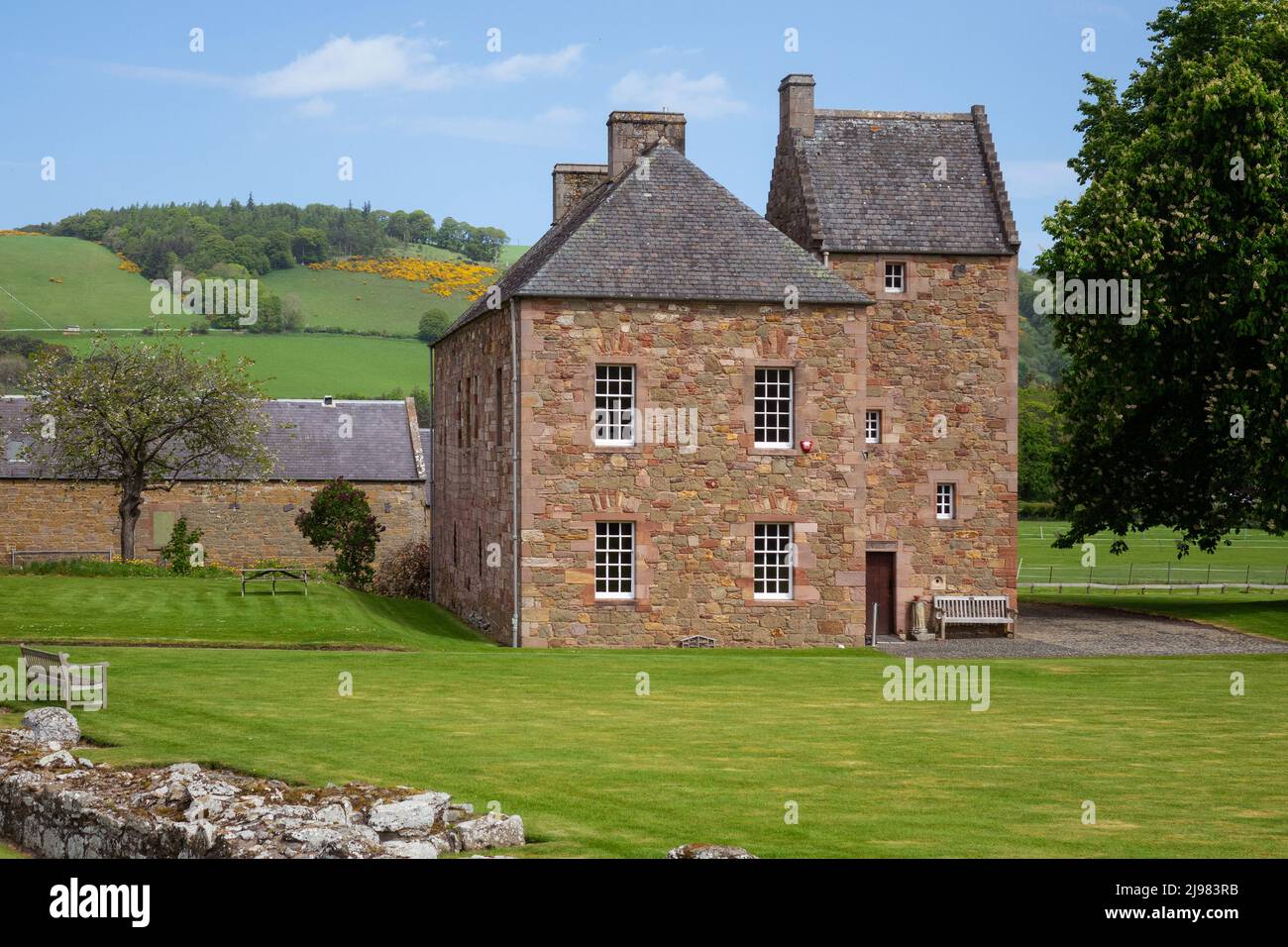 Ecosse, frontières, musée de l'abbaye de Melrose Banque D'Images