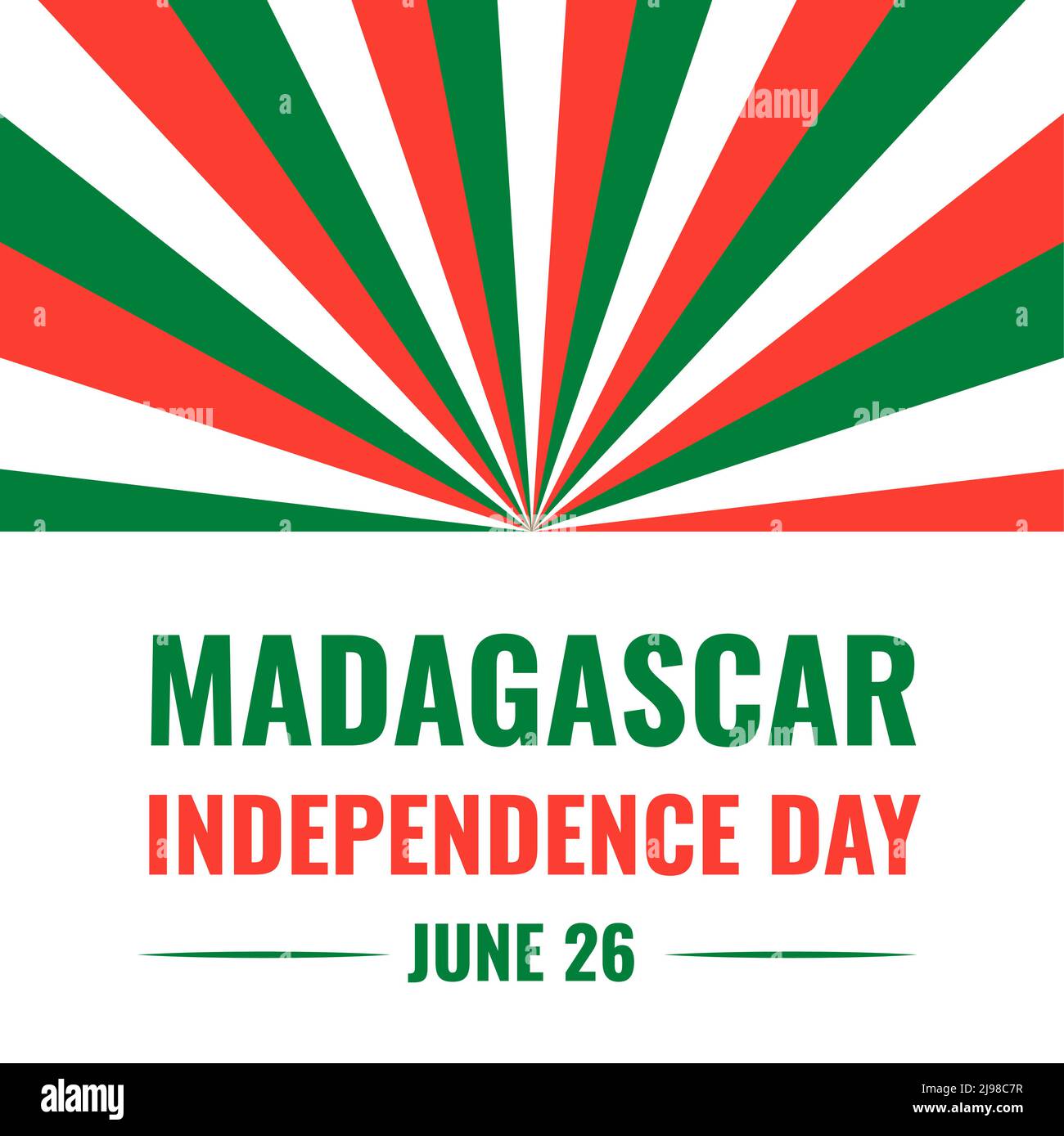 Bannière Madagascar Independence Day. Fête nationale célébrée le 26 juin. Modèle vectoriel pour affiche, carte de vœux, prospectus, etc Illustration de Vecteur