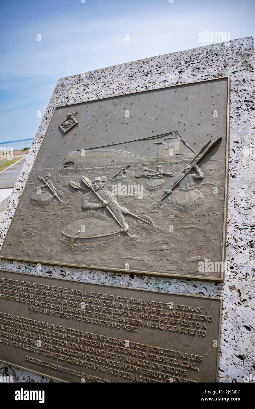 Pointe de grave, Gironde, France – Un mémorial aux Marines royales sur l'opération Frankton, souvent connue sous le nom de héros Cockleshell Banque D'Images