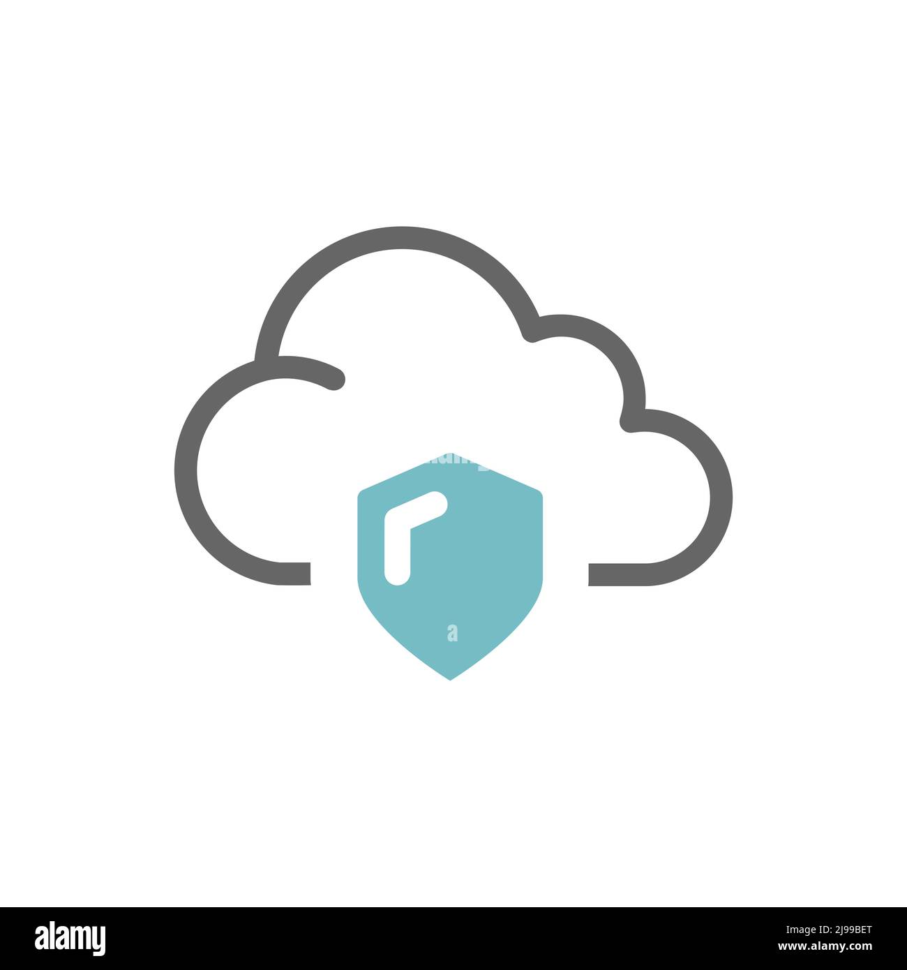 Icône vecteur nuage et bouclier. Symbole de stockage sécurisé plein. Illustration de Vecteur