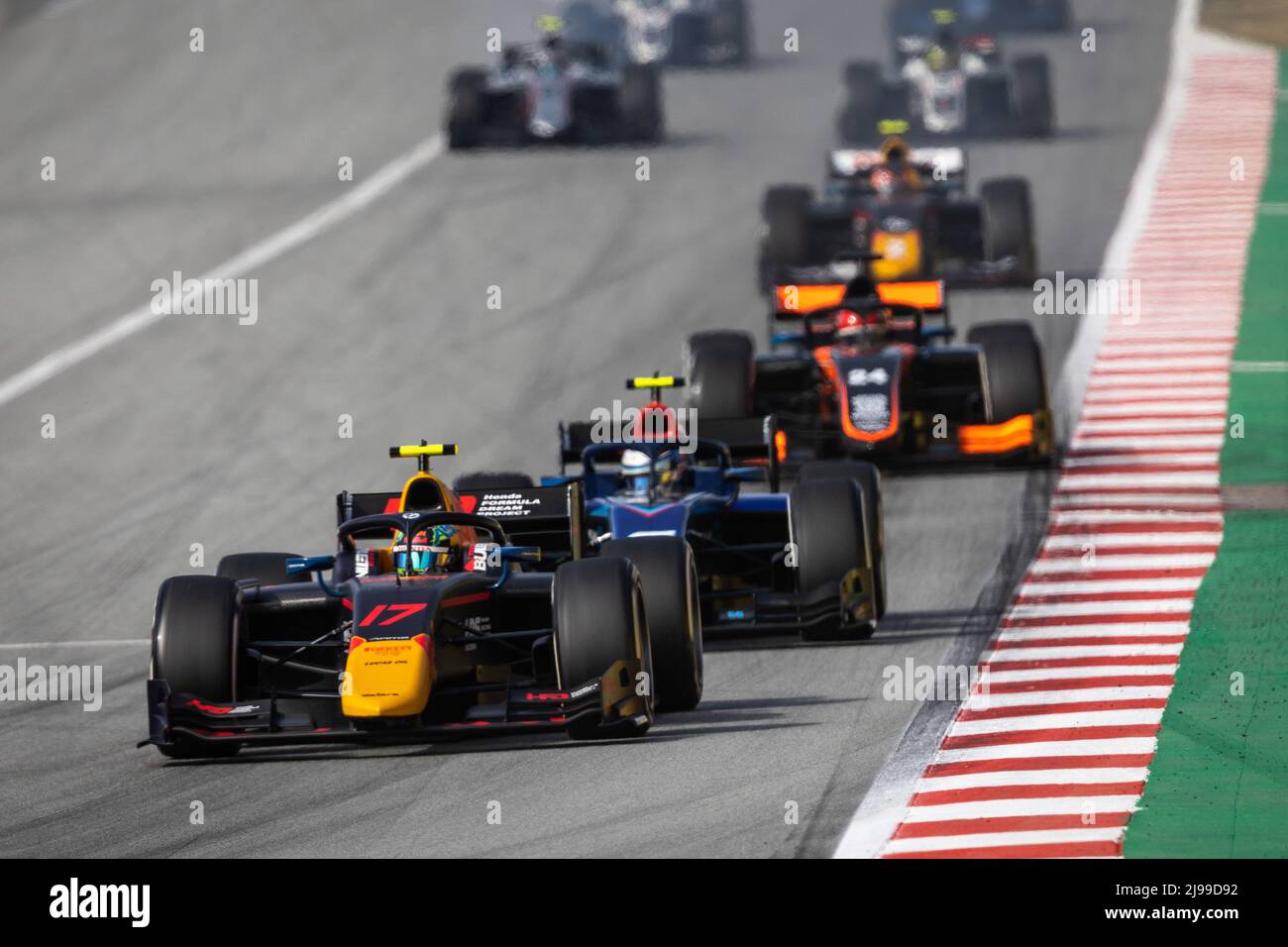 17 IWASA Ayumu (jpn), DAMS, Dallara F2, action lors de la ronde 4th du Championnat de Formule 2 de la FIA 2022, sur le circuit de Barcelone-Catalunya, du 20 au 22 mai 2022 à Montmelo, Espagne - photo Diederik van der Laan / Dutch photo Agency / DPPI Banque D'Images