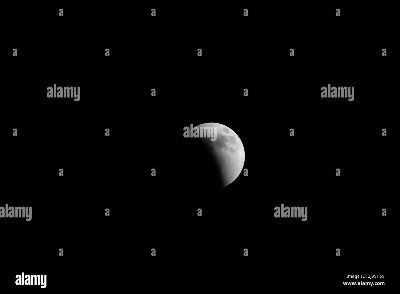 Phases lunaires de l'éclipse lunaire totale de 2022 Banque D'Images