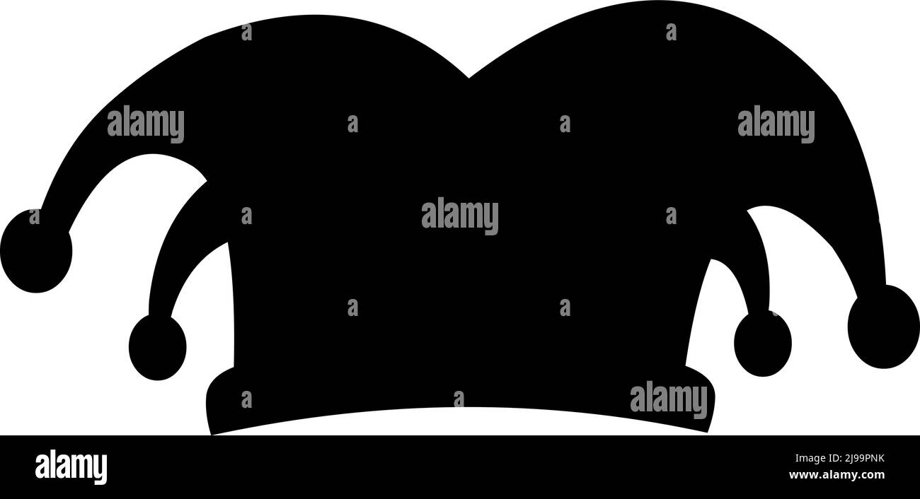 Illustration vectorielle de la silhouette noire d'un arlequin de jester Illustration de Vecteur