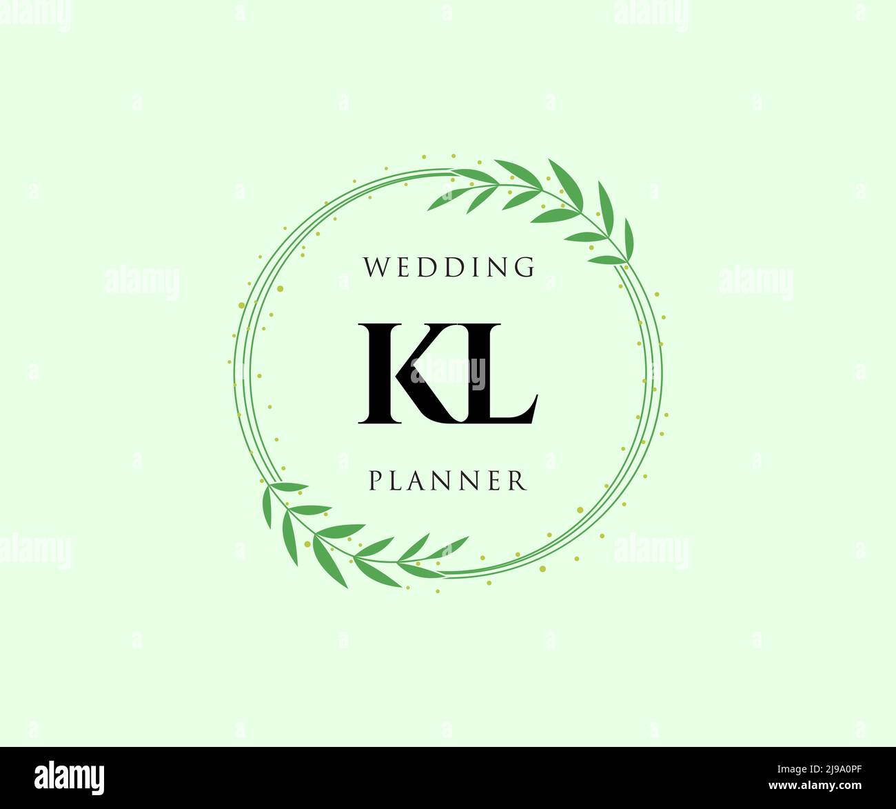 KL initiales lettre mariage monogramme collection de logos, dessin à la main moderne minimaliste et modèles floraux pour cartes d'invitation, Save the Date, élégant Illustration de Vecteur