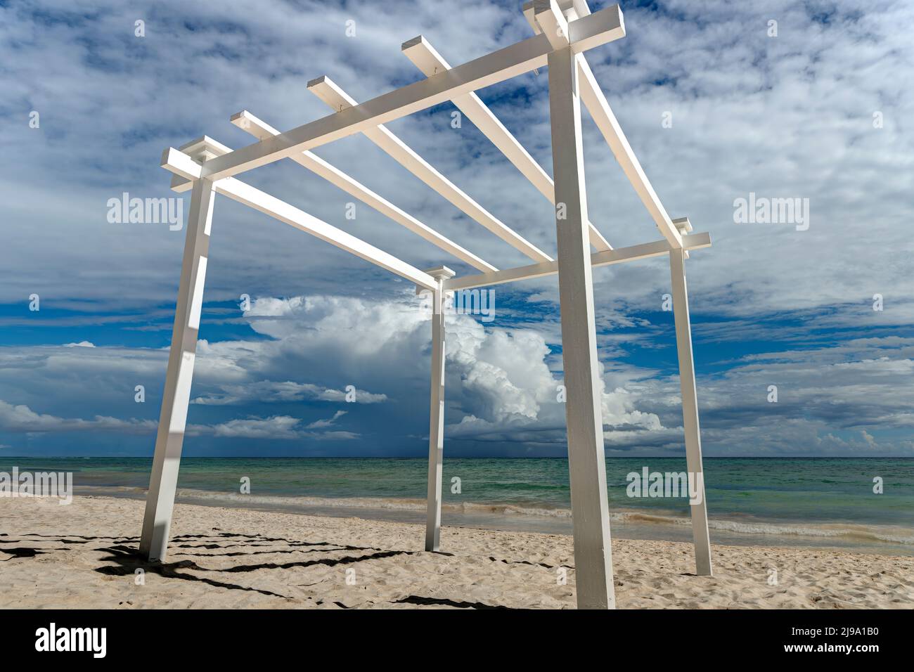 Belvédère sur la plage de Kantenah, Riviera Maya, Mexique Banque D'Images