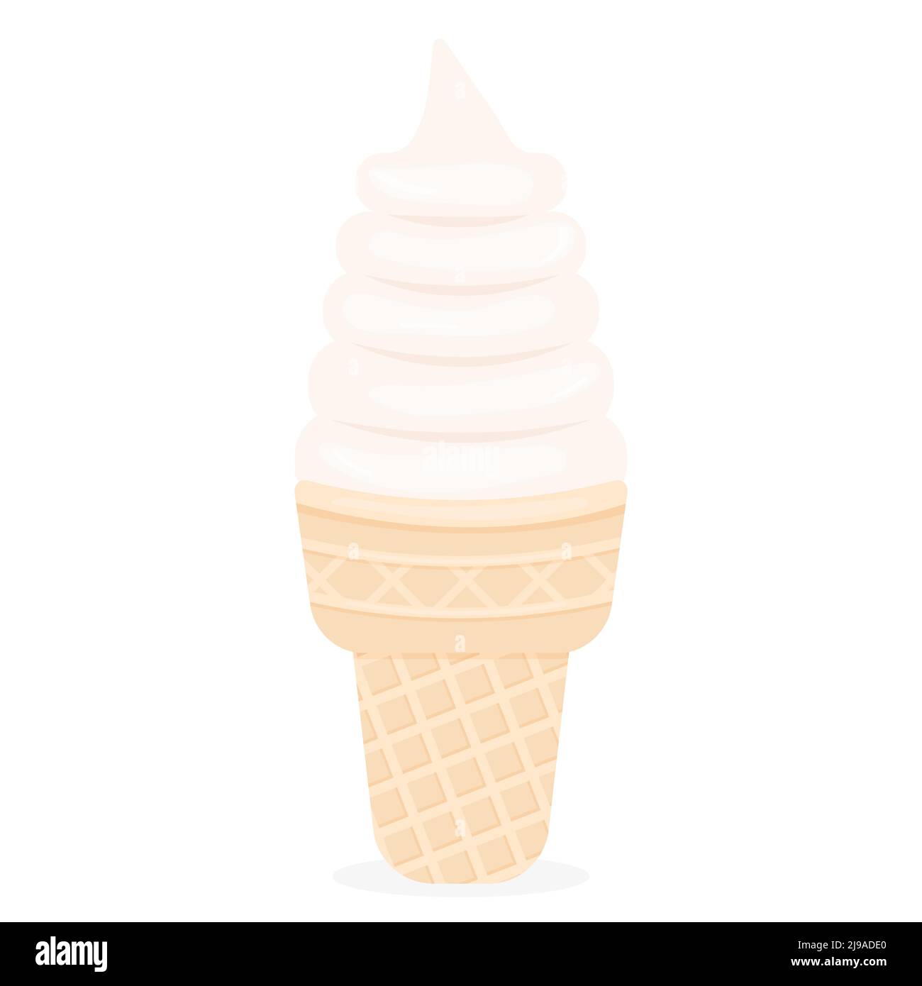 Glace blanche dans une tasse à gaufres Illustration de Vecteur